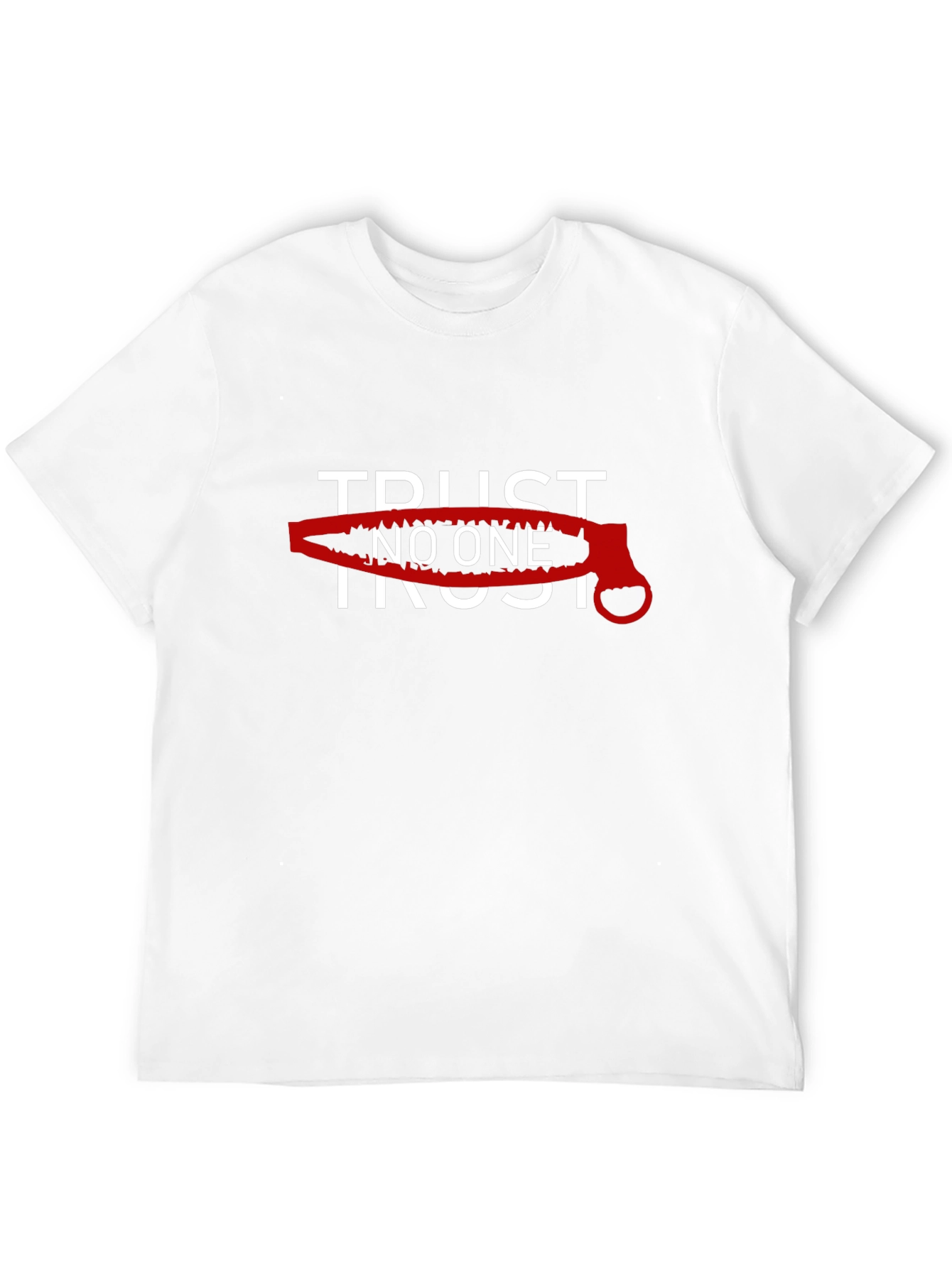 Black Trust No One Graphic Tee - Bold Statement T-Shirt view 12