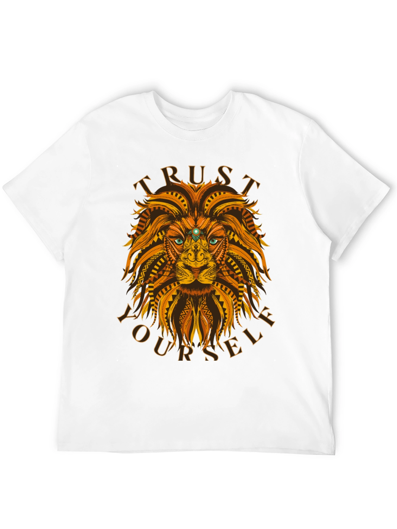 Black Trust Yourself Lion Graphic Tee view 12