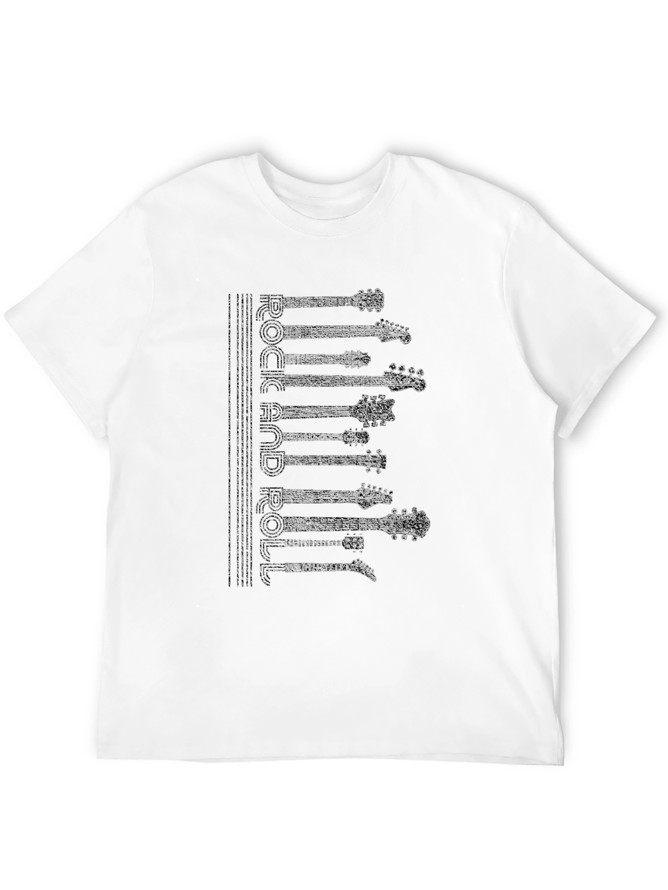 Black Rock and Roll Guitar T-Shirt - Black view 12