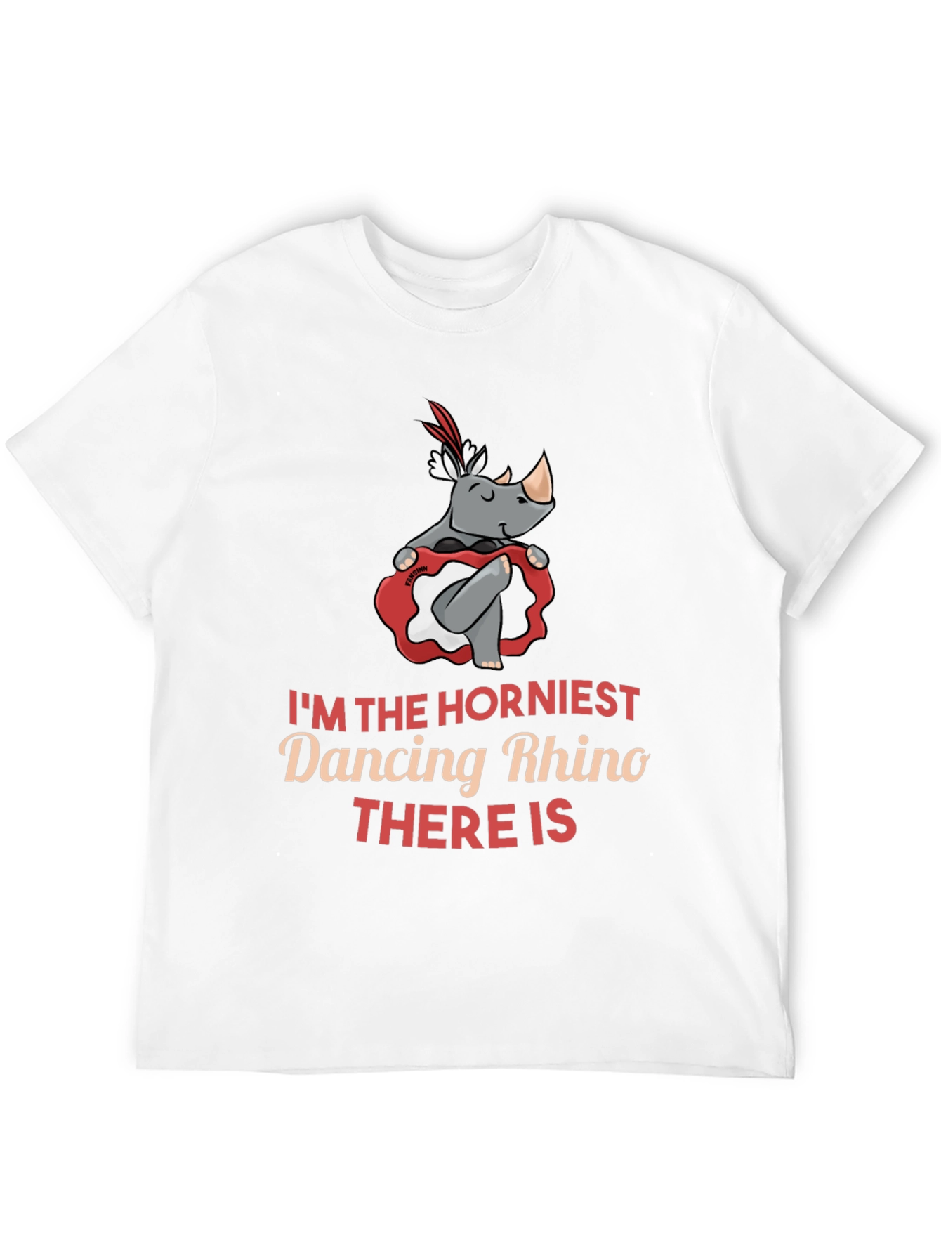 Black Funny Dancing Rhino Graphic T-Shirt view 12