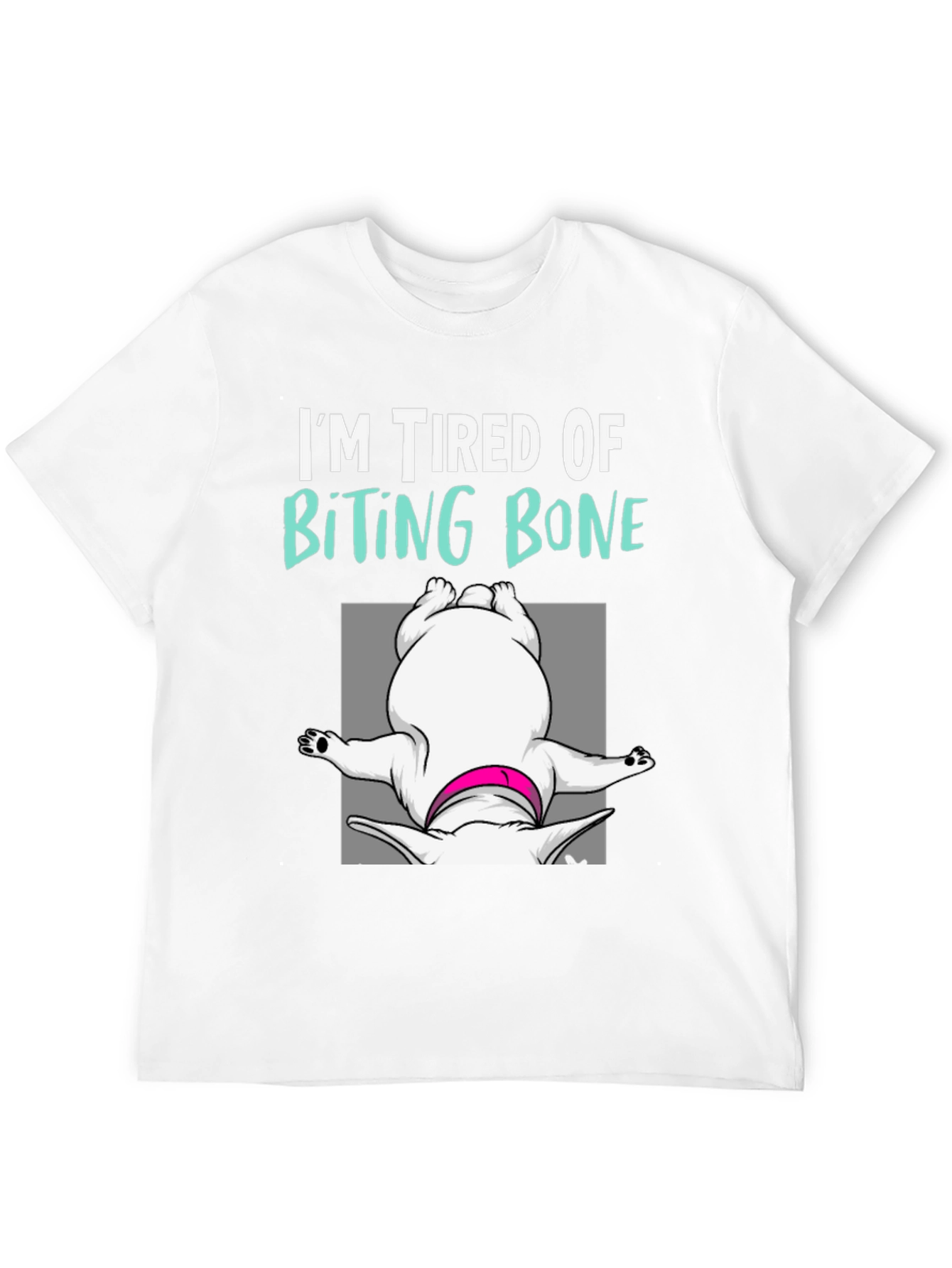 Black Tired of Biting Bone T-Shirt Funny Dog Graphic Tee view 12