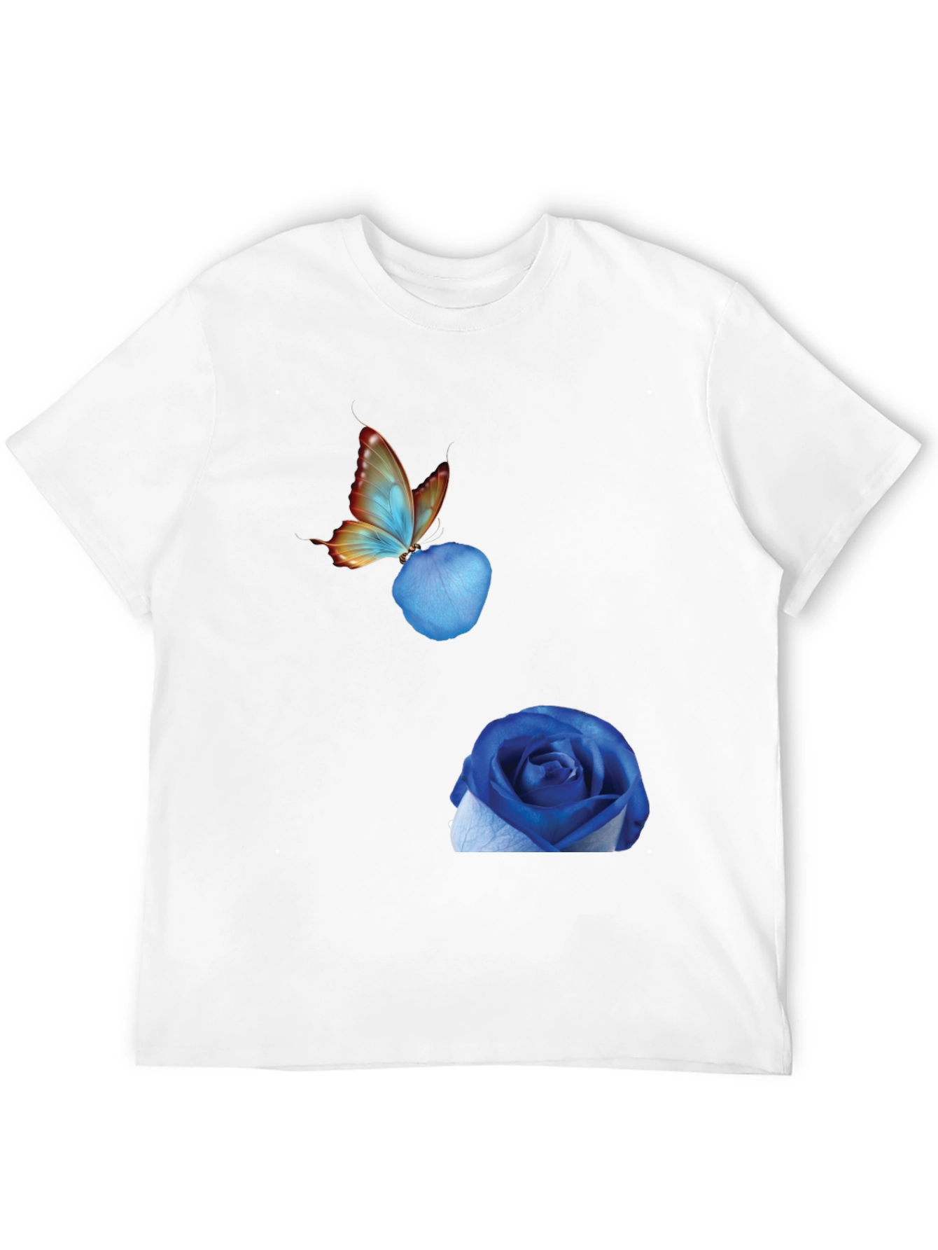 Black Butterfly & Blue Rose Graphic Tee view 12