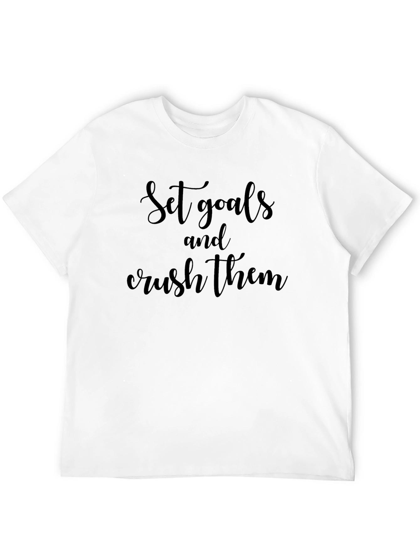 Black Motivational "Set Goals" Black T-Shirt view 12