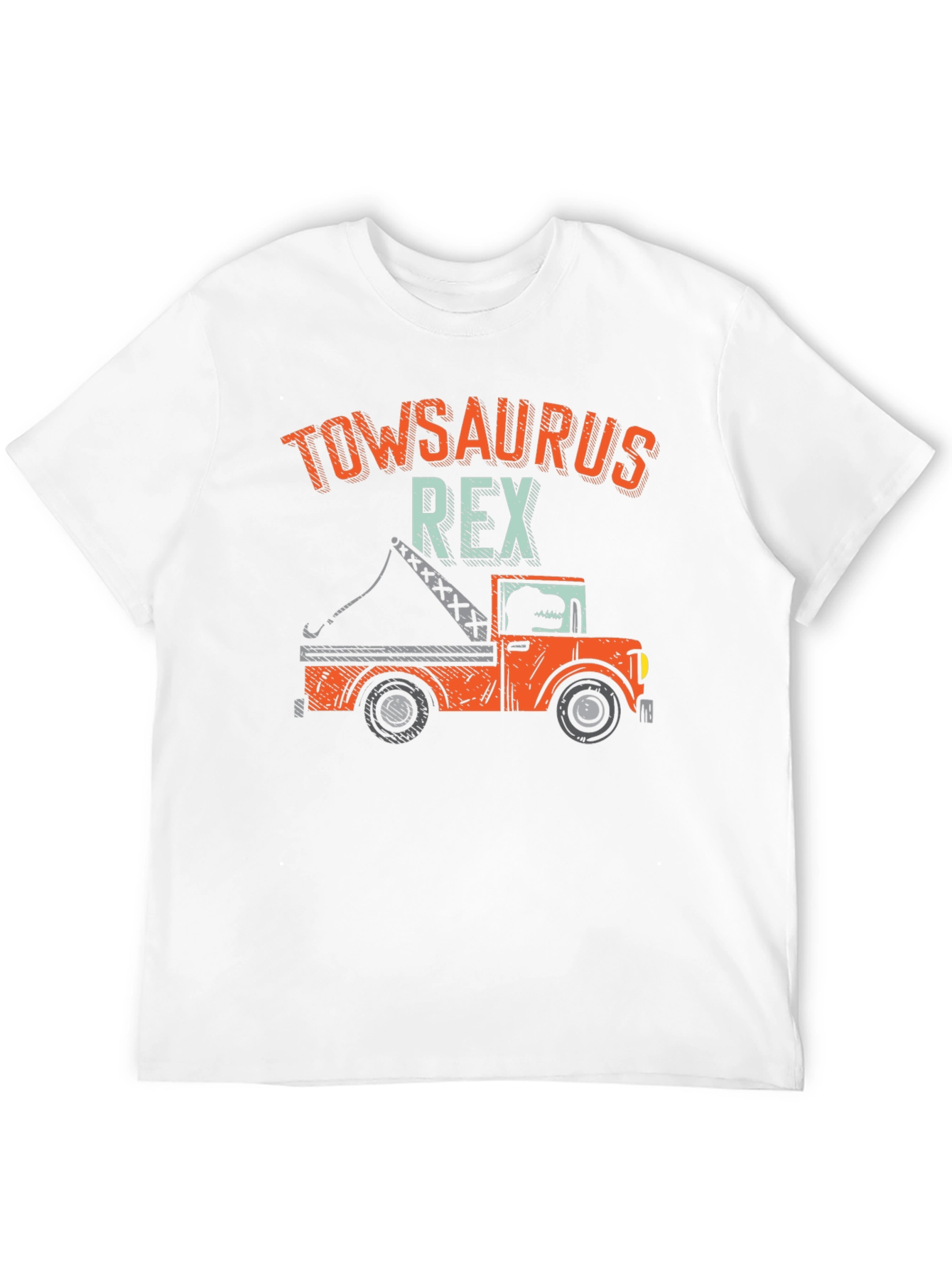 Black TowSaurus Rex T-Shirt - Funny Tow Truck Dinosaur Tee view 12