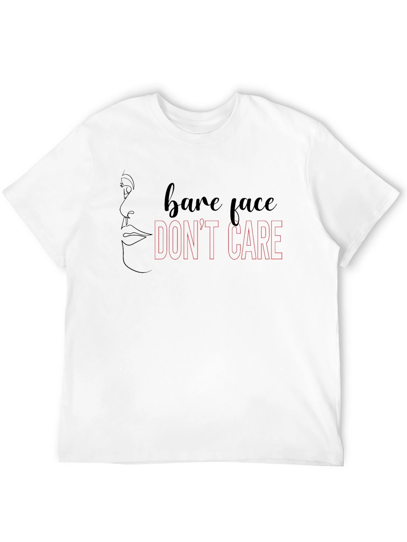 Black Bare Face Don't Care Graphic Tee view 12