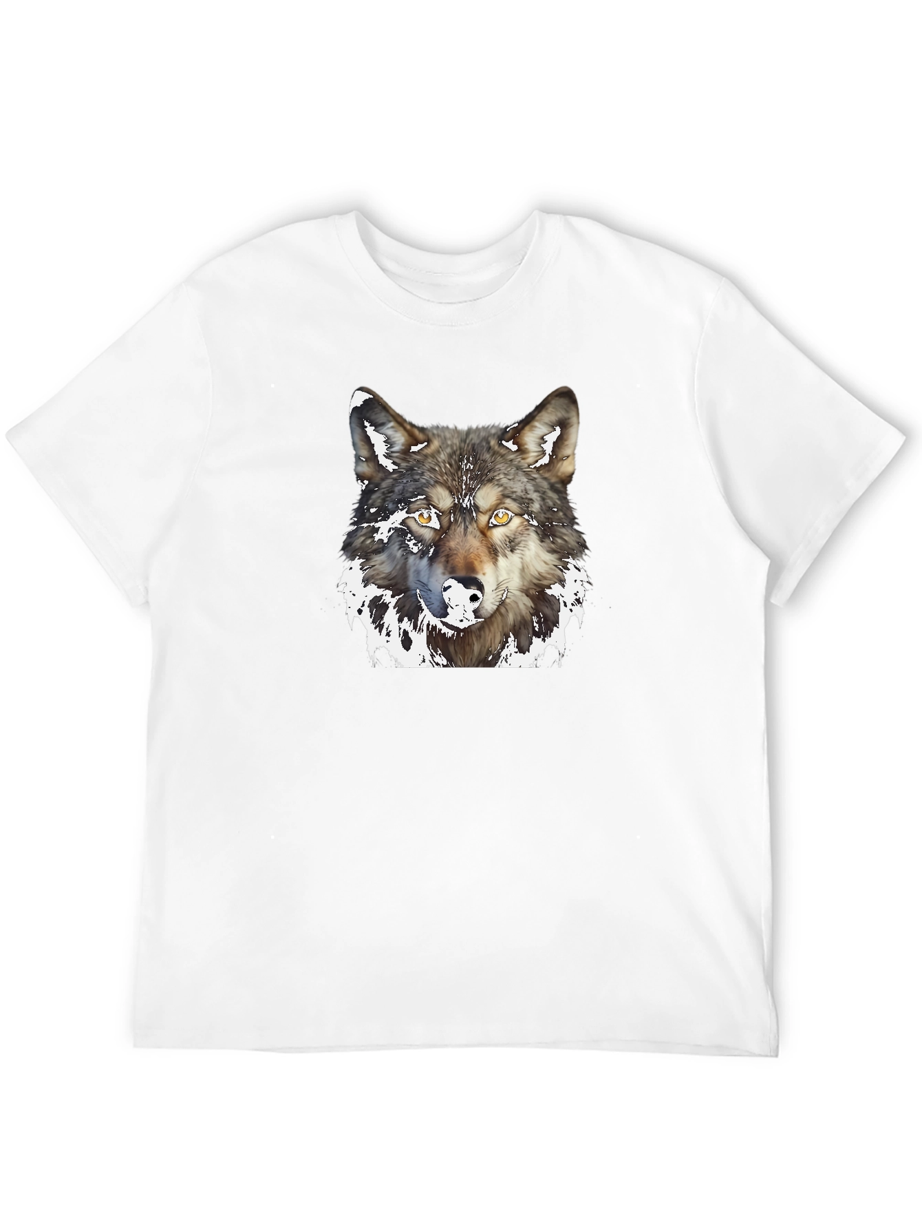 Black Wolf Graphic Print Black T-Shirt view 12