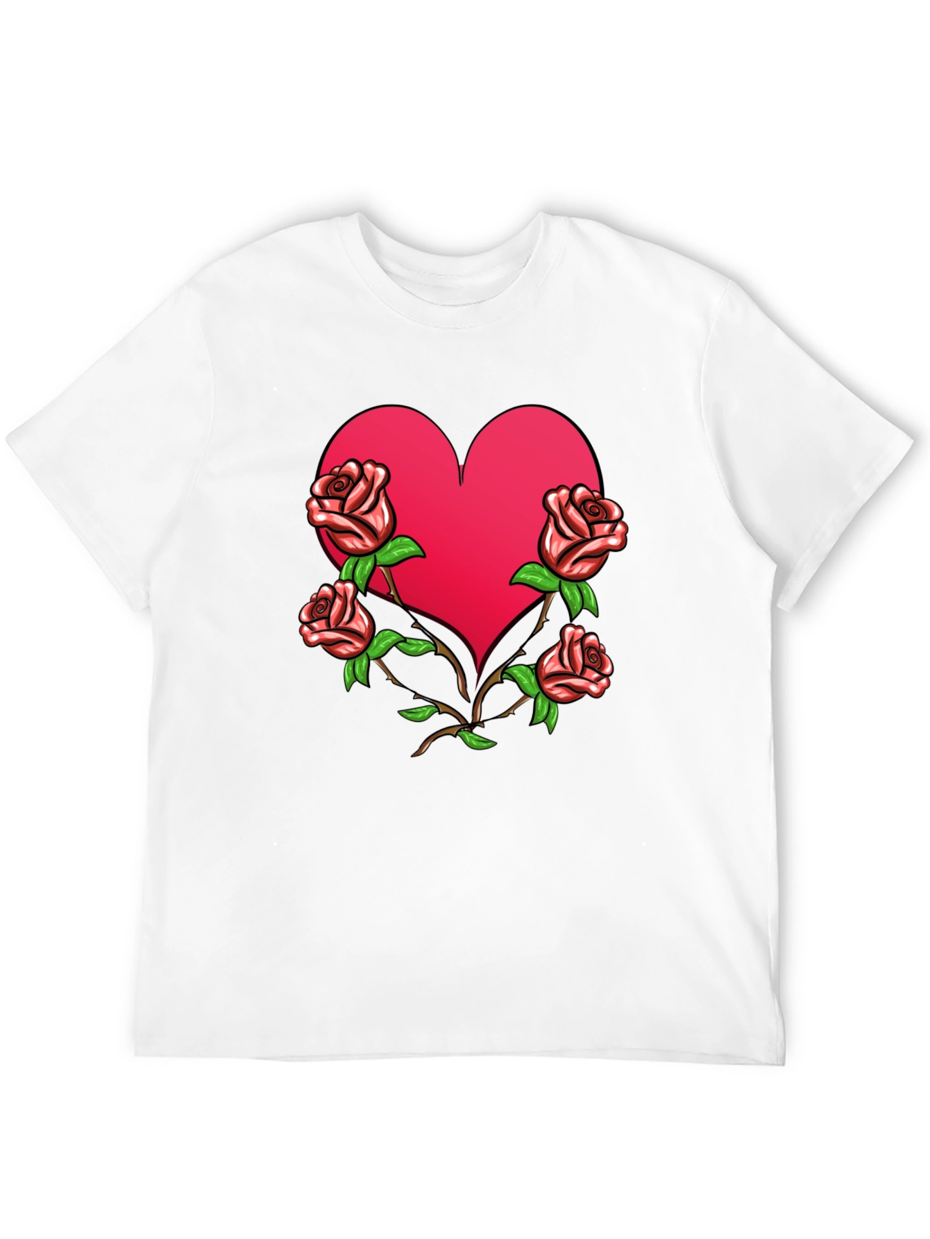 Black Heart & Roses Graphic Tee - Black view 12