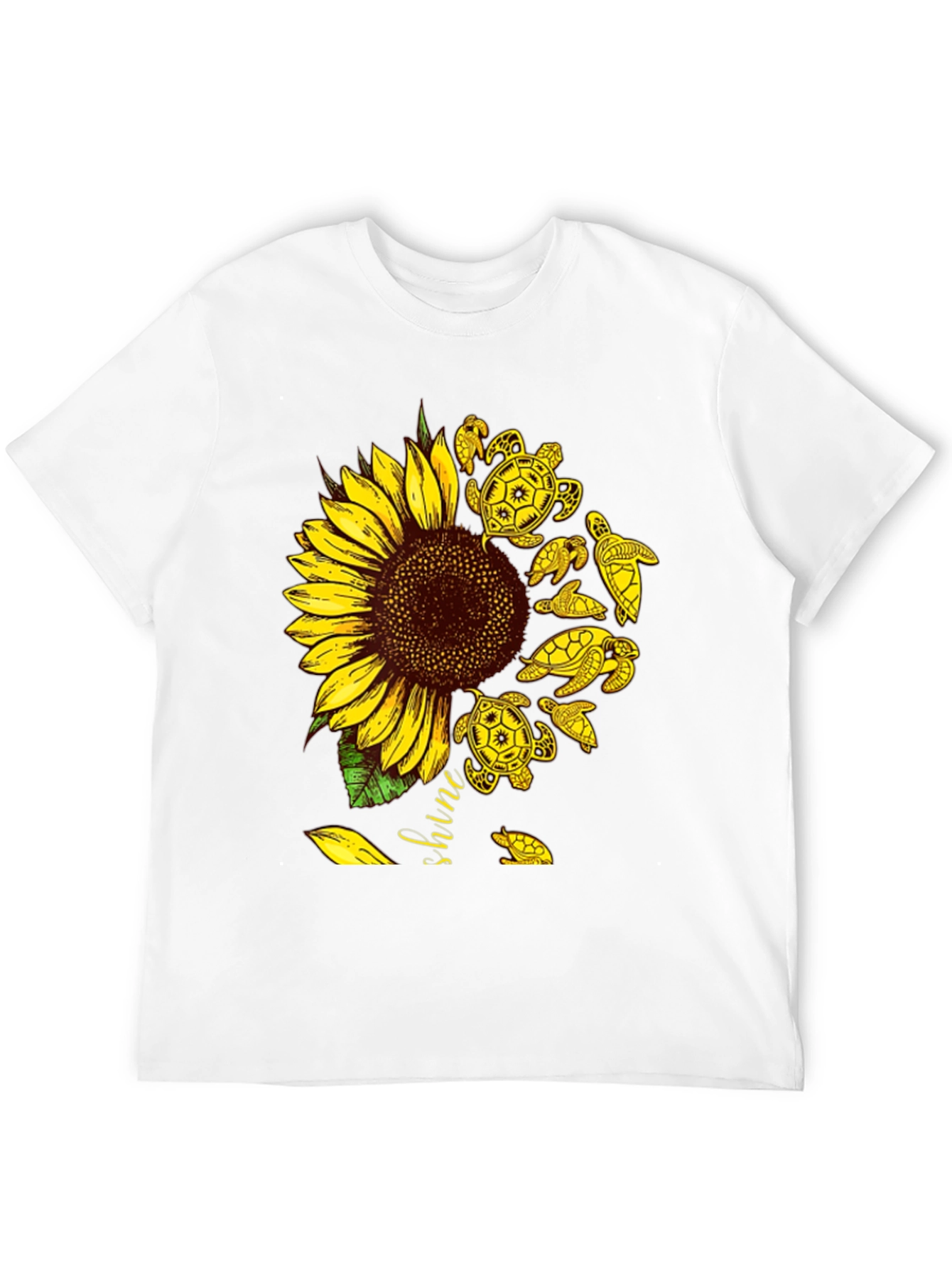 Black Sunflower Turtle Graphic Tee - Unisex view 12