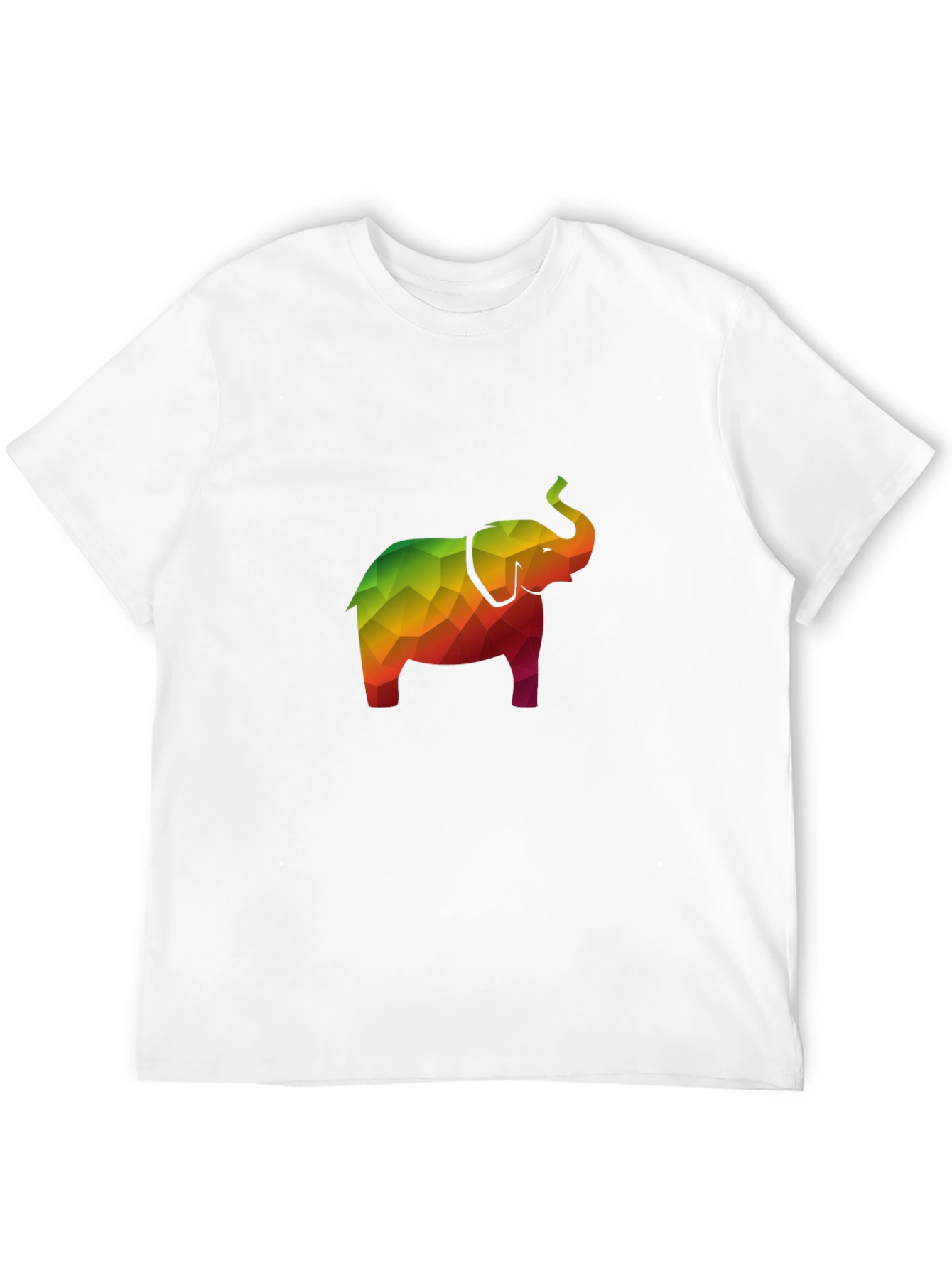 Geometric Elephant Tee - Stylish Men's Black T-Shirt - 12