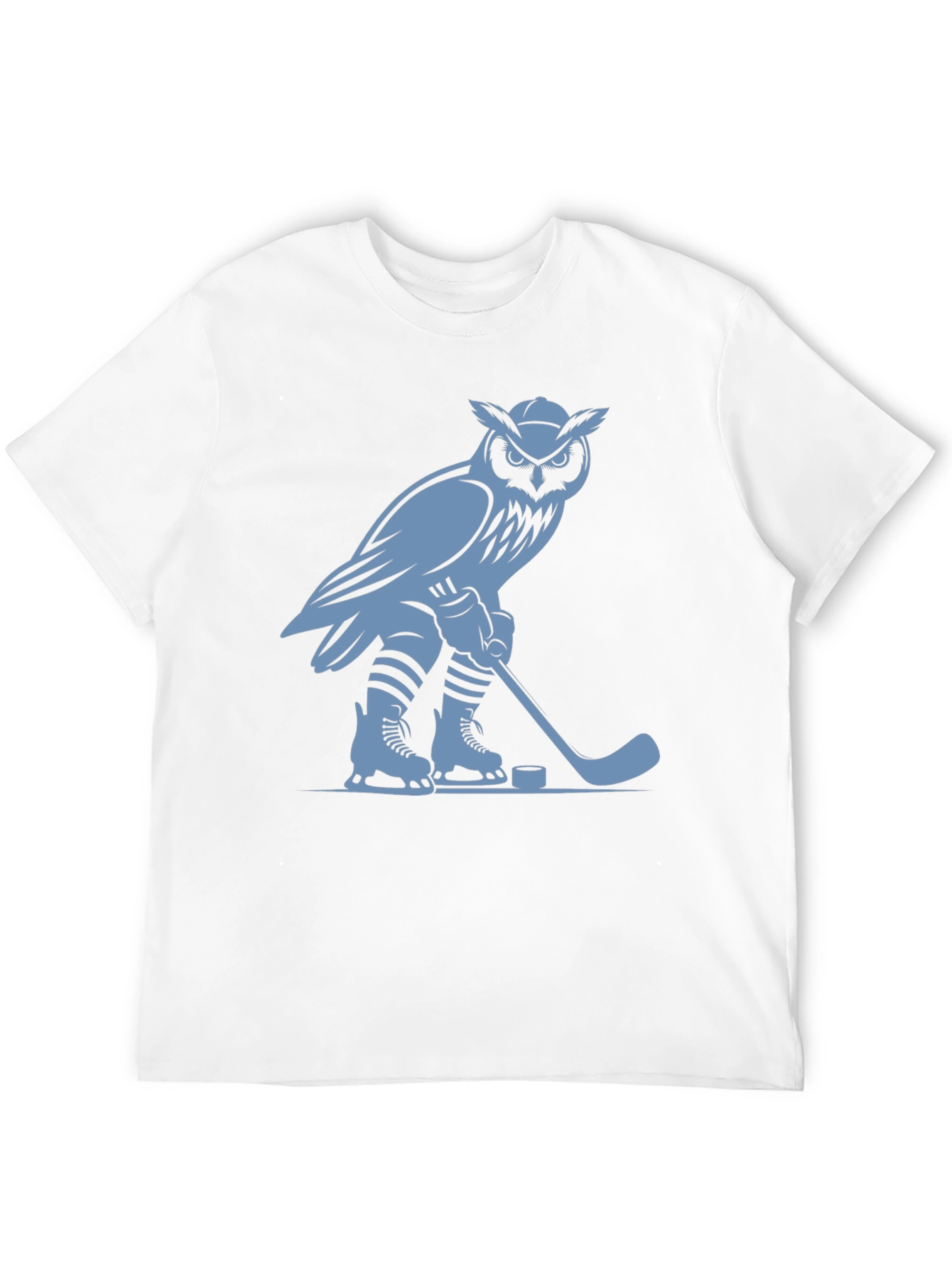 Black Owl Hockey Player Graphic T-Shirt view 12