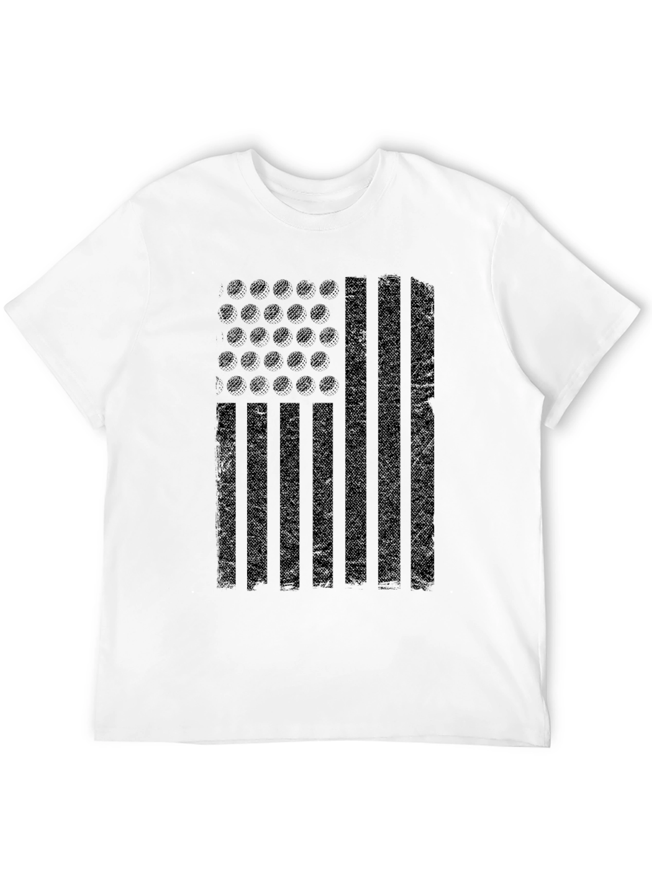 Black Distressed American Flag Graphic T-Shirt view 12