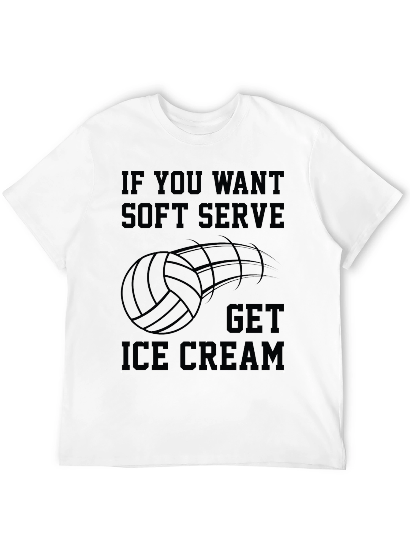 Black Volleyball Soft Serve Ice Cream T-Shirt view 12