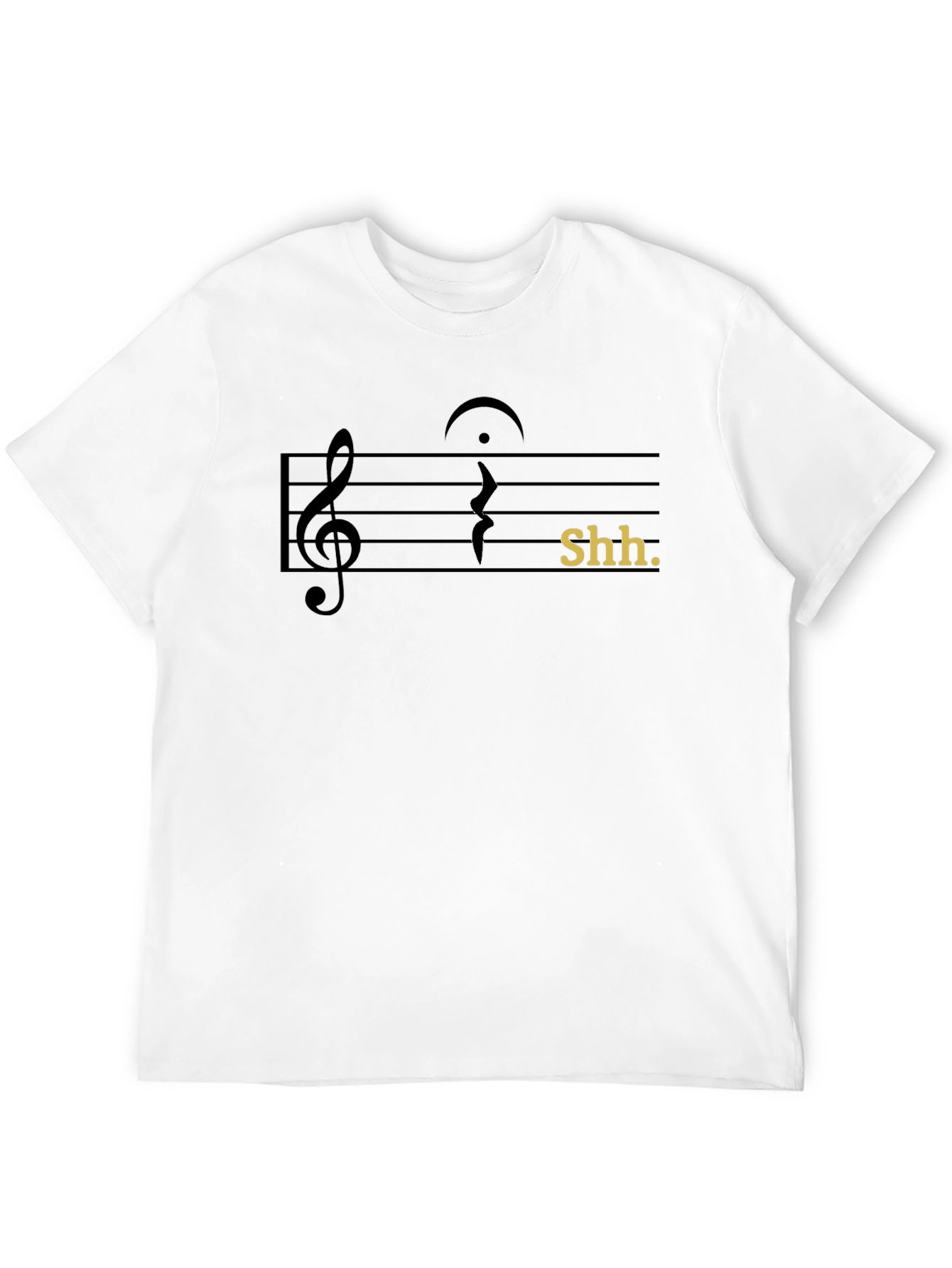 Black Shh! Music Note Graphic Tee view 12