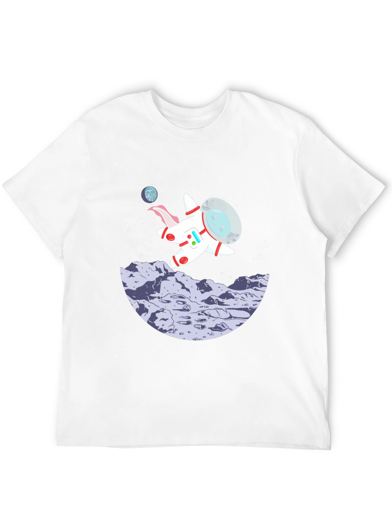 Black Astronaut Cartoon Graphic Black T-Shirt view 12