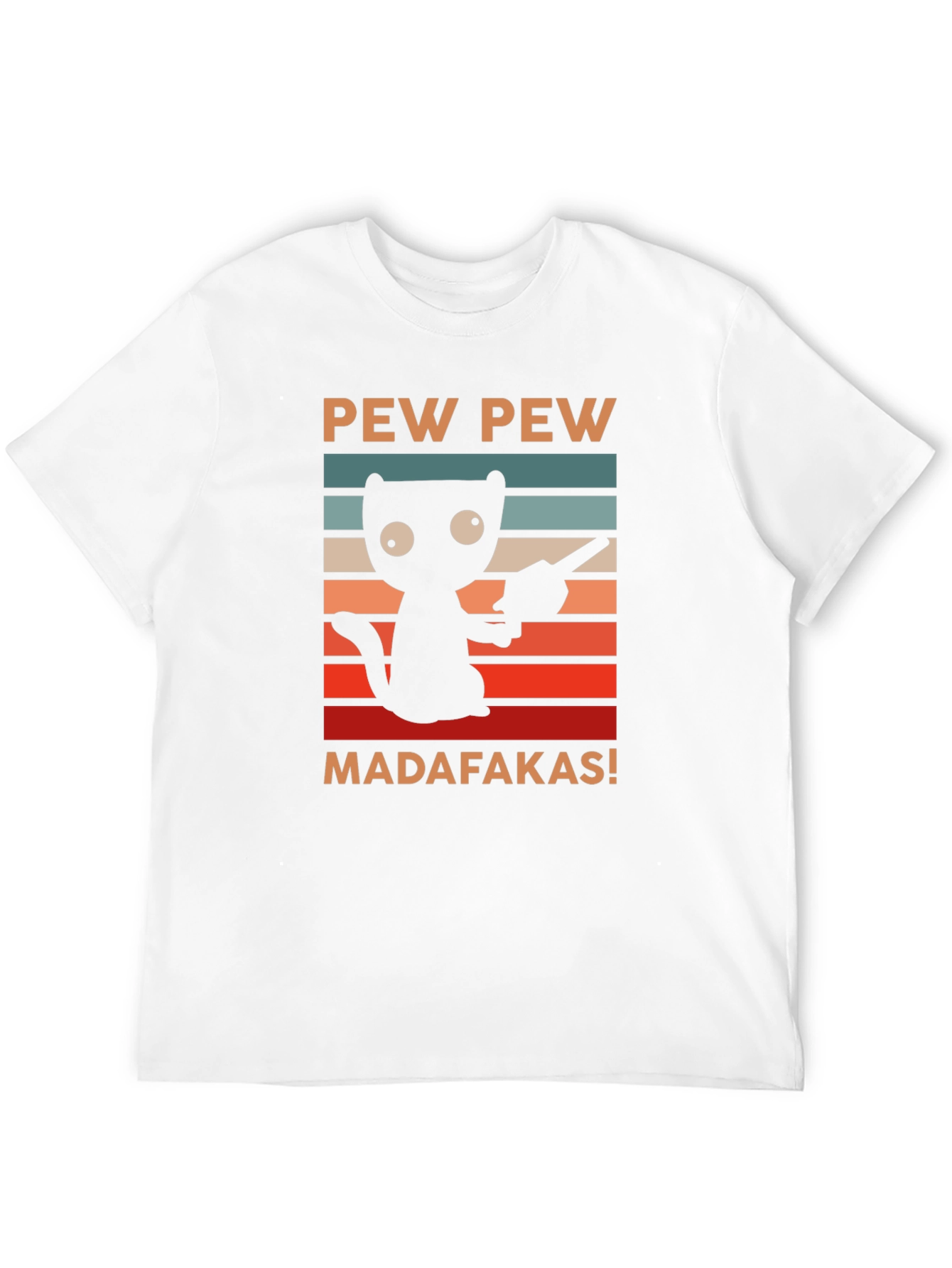 Black Pew Pew Madafakas Cat T-Shirt view 12