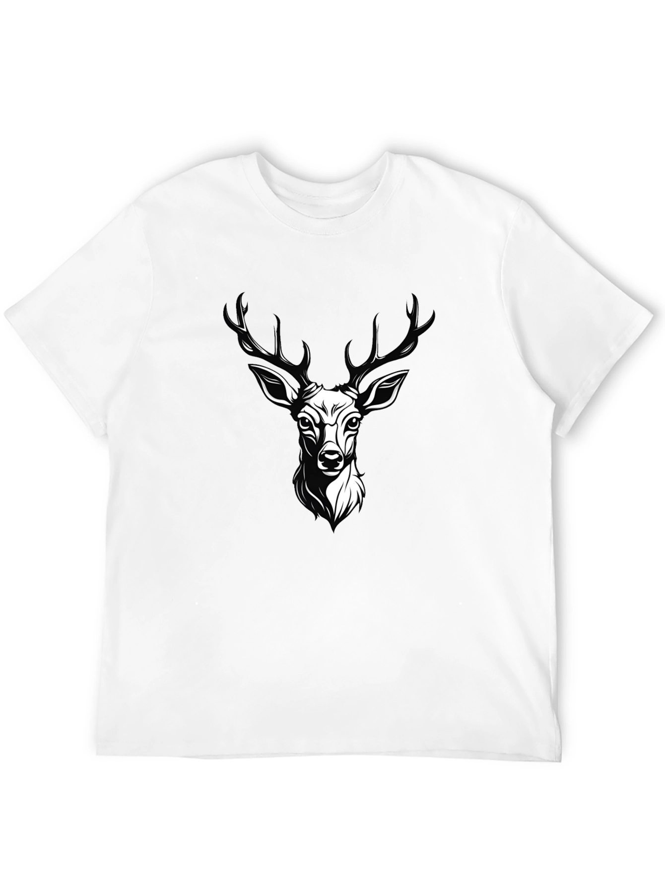 Black Men's Black Deer Graphic T-Shirt view 12