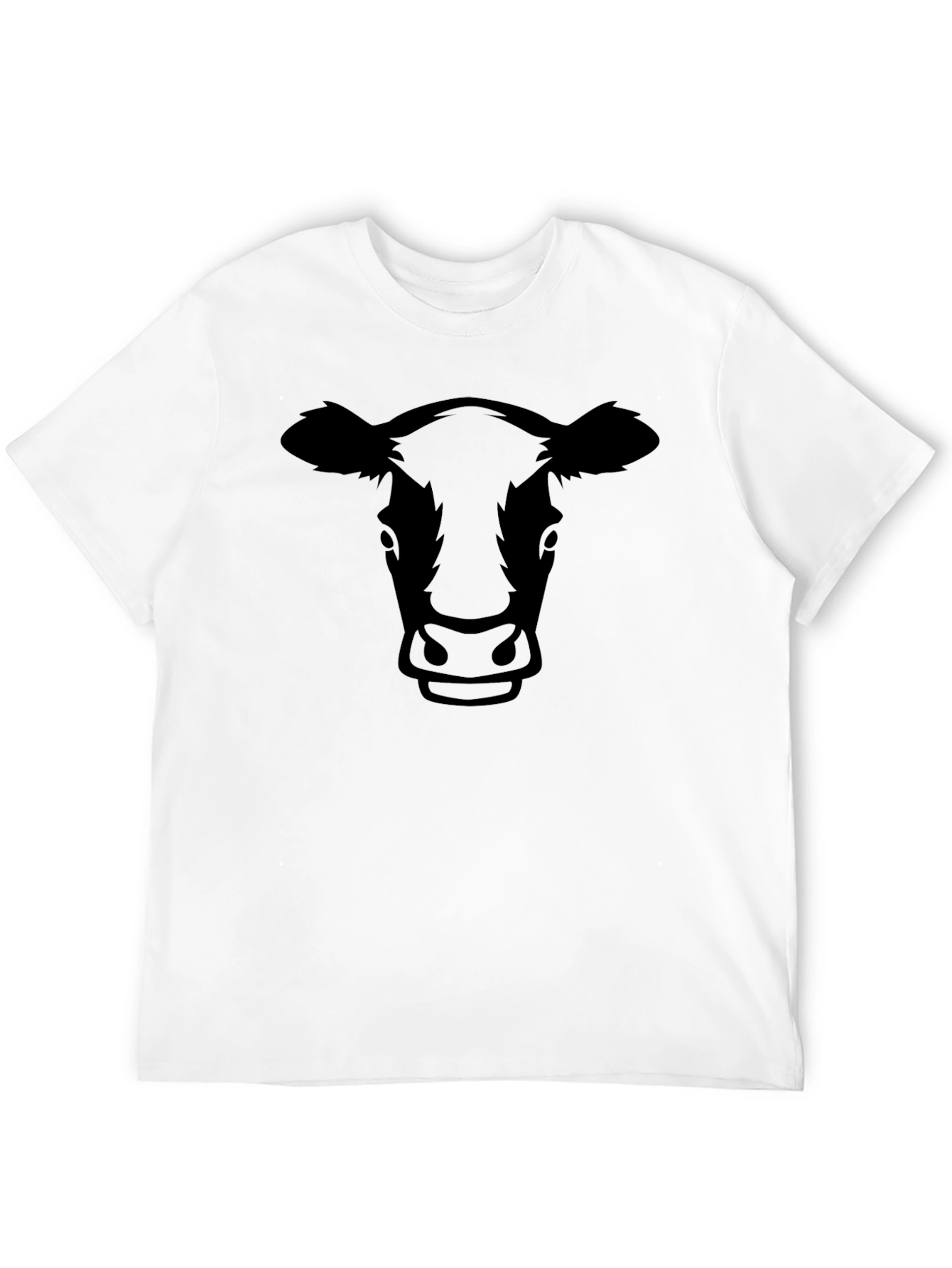 Black Cow Face Graphic T-Shirt - Black Unisex Tee view 12