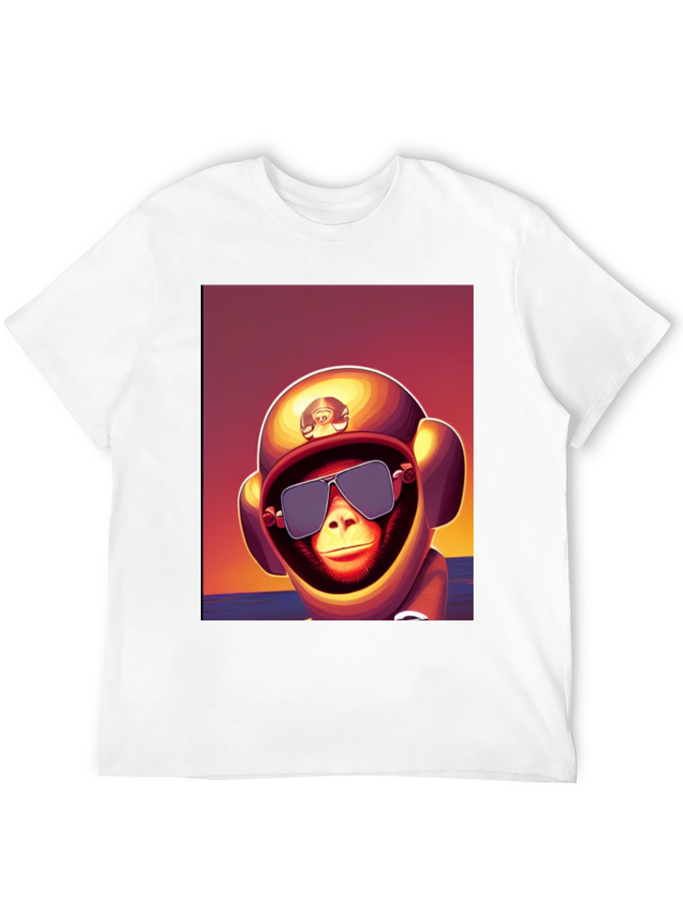 Black Monkey Astronaut T-Shirt - Retro Style Graphic Tee view 12