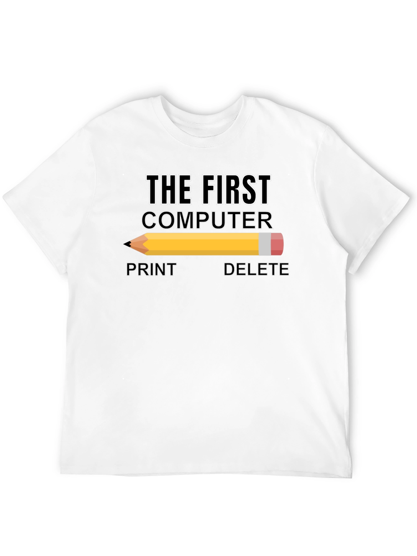 Black The First Computer Funny T-Shirt view 12
