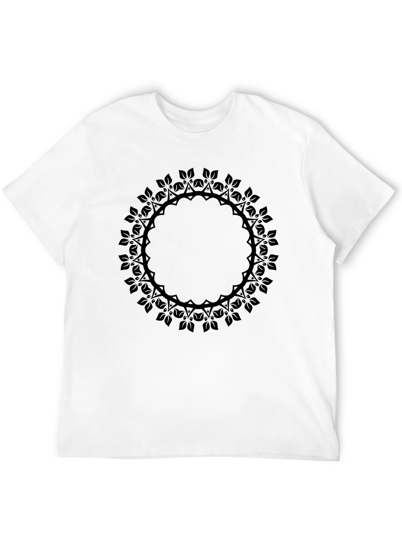Black Men's Black Mandala Graphic T-Shirt view 12