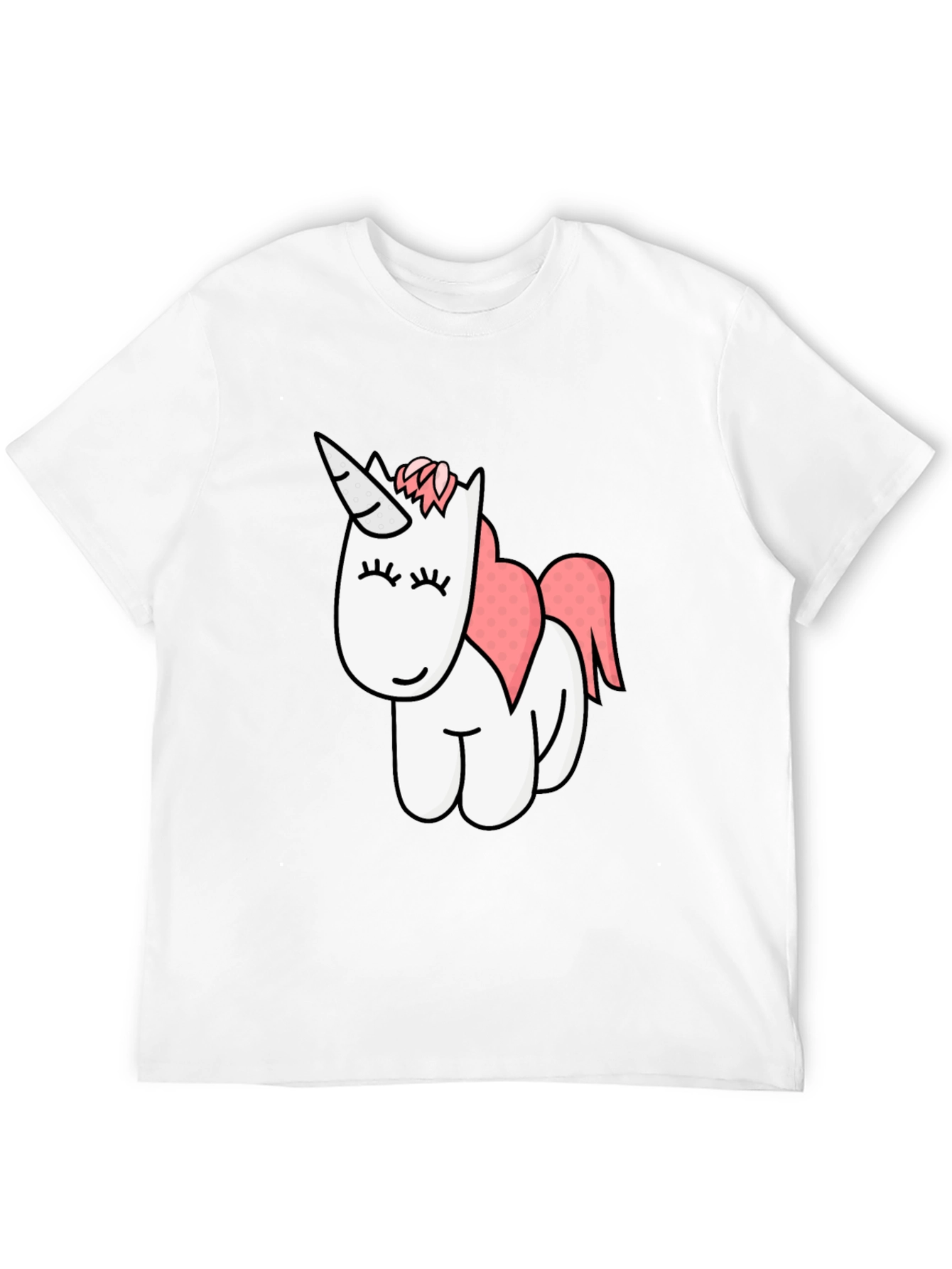 Black Cute Unicorn Graphic Black T-Shirt view 12