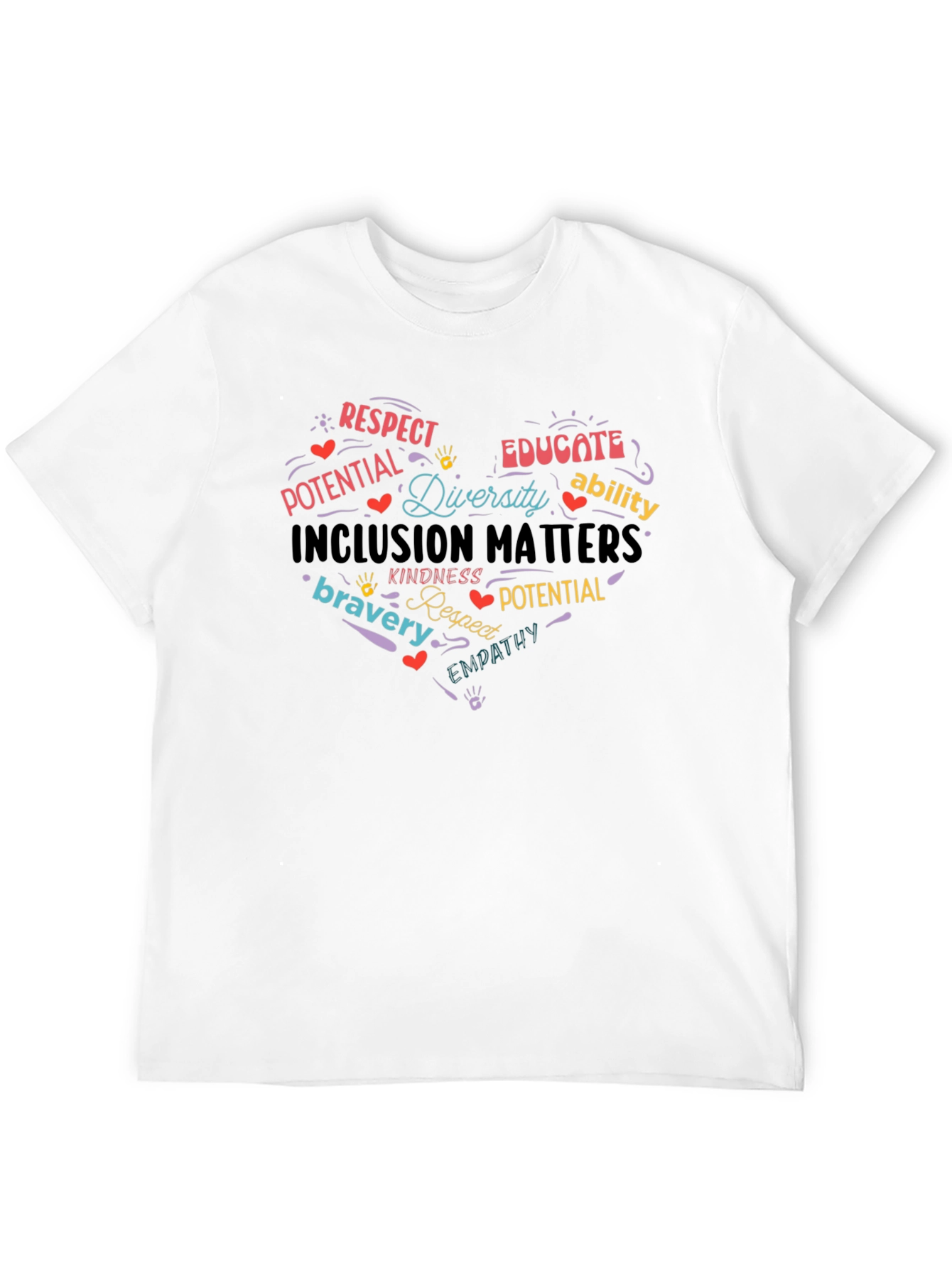 Black Inclusion Matters Heart T-Shirt - Respect, Diversity, Empathy view 12