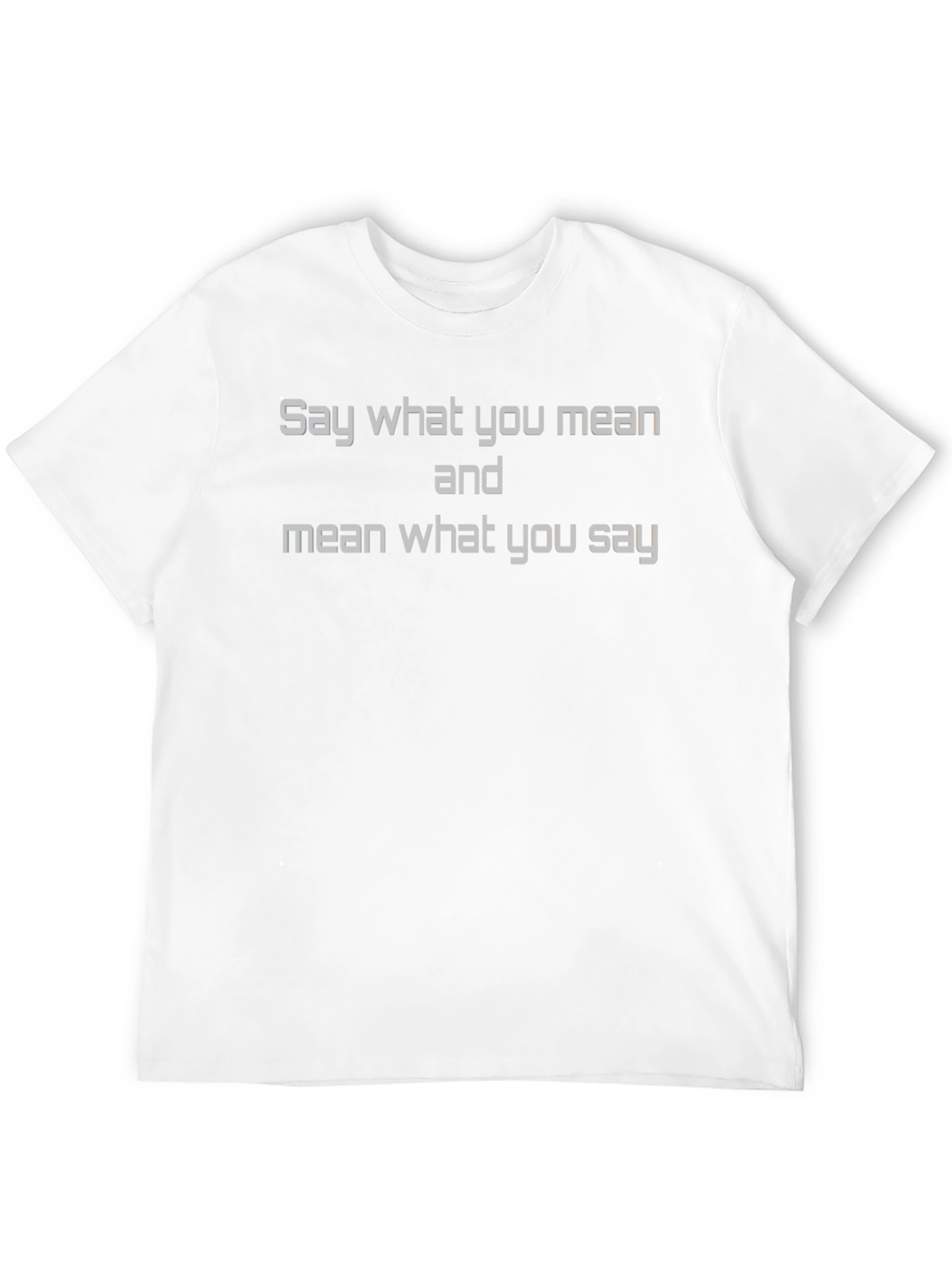 Black Men's Black T-Shirt - Say What You Mean Slogan view 12