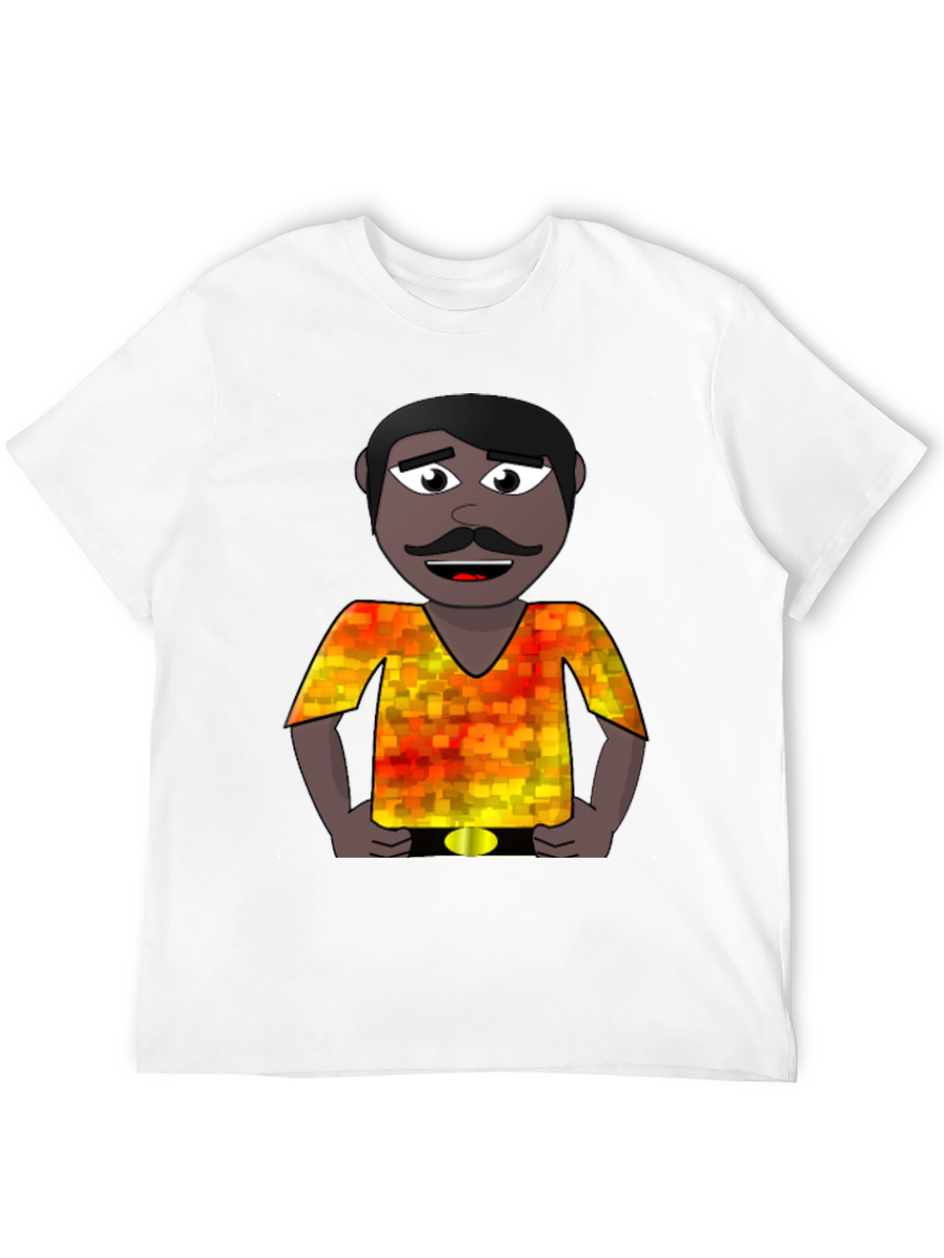 Black Cartoon Man Graphic Print T-Shirt view 12