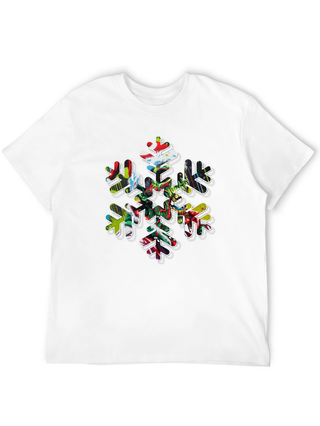 Black Festive Snowflake Graphic Tee view 12