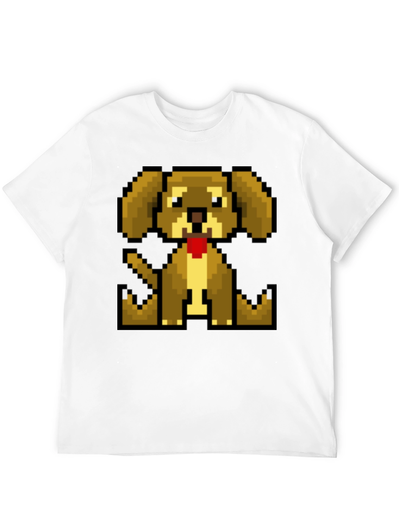Black Pixelated Dog T-Shirt - Retro Gaming Style view 12