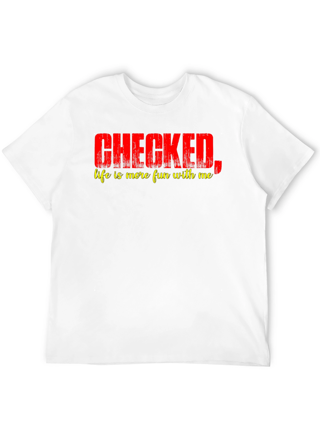 Black Checked, life is more fun with me Black T-Shirt view 12