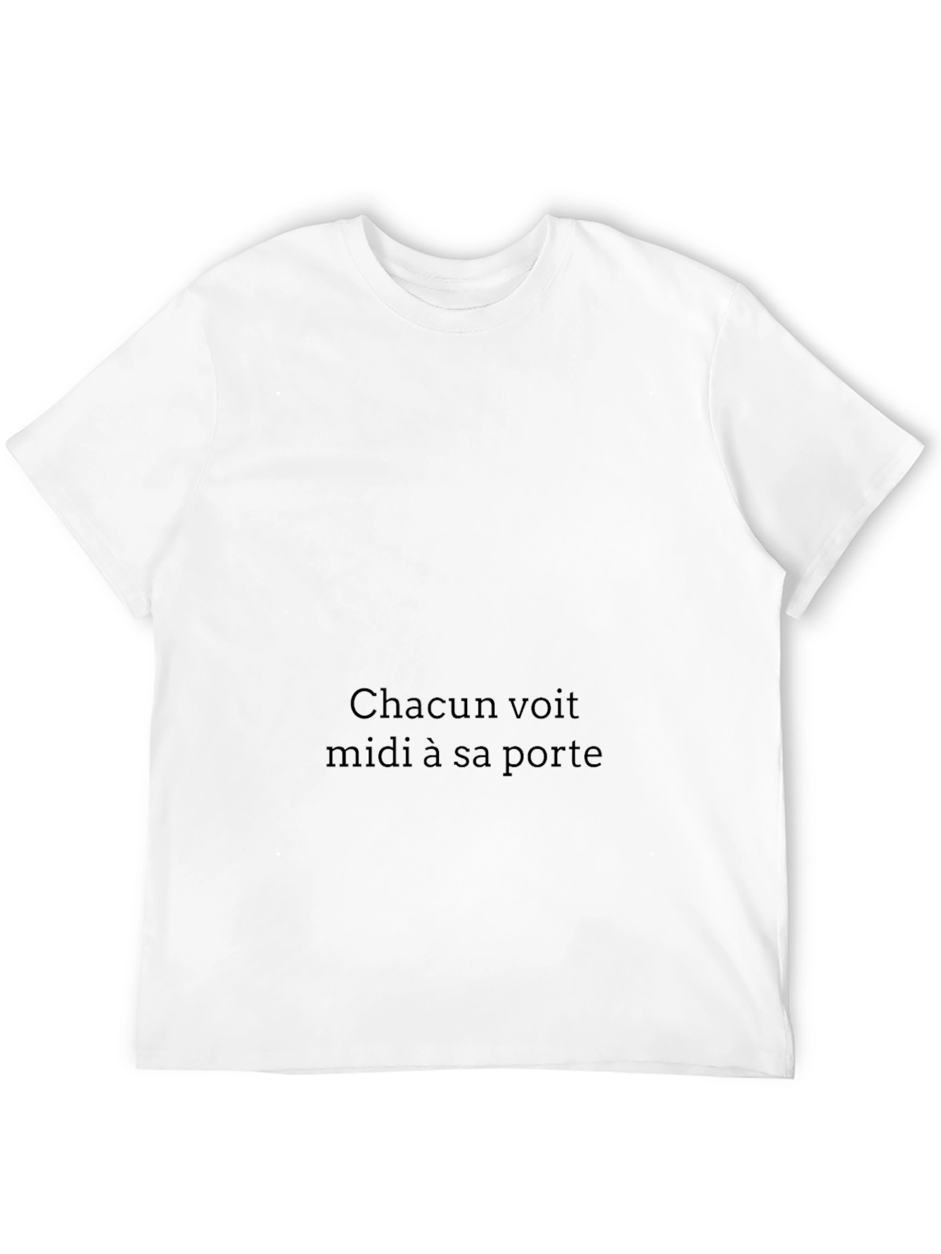 Black Chacun Voit T-Shirt: Classic Black Tee with French Proverb view 12