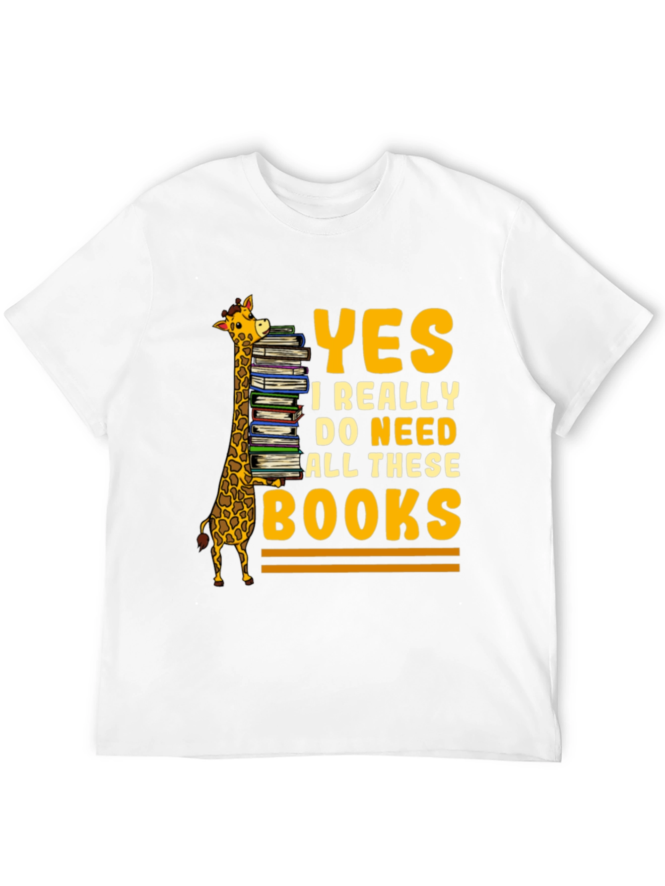 Black Giraffe Book Lover T-Shirt - Yes I Need All These Books! view 12