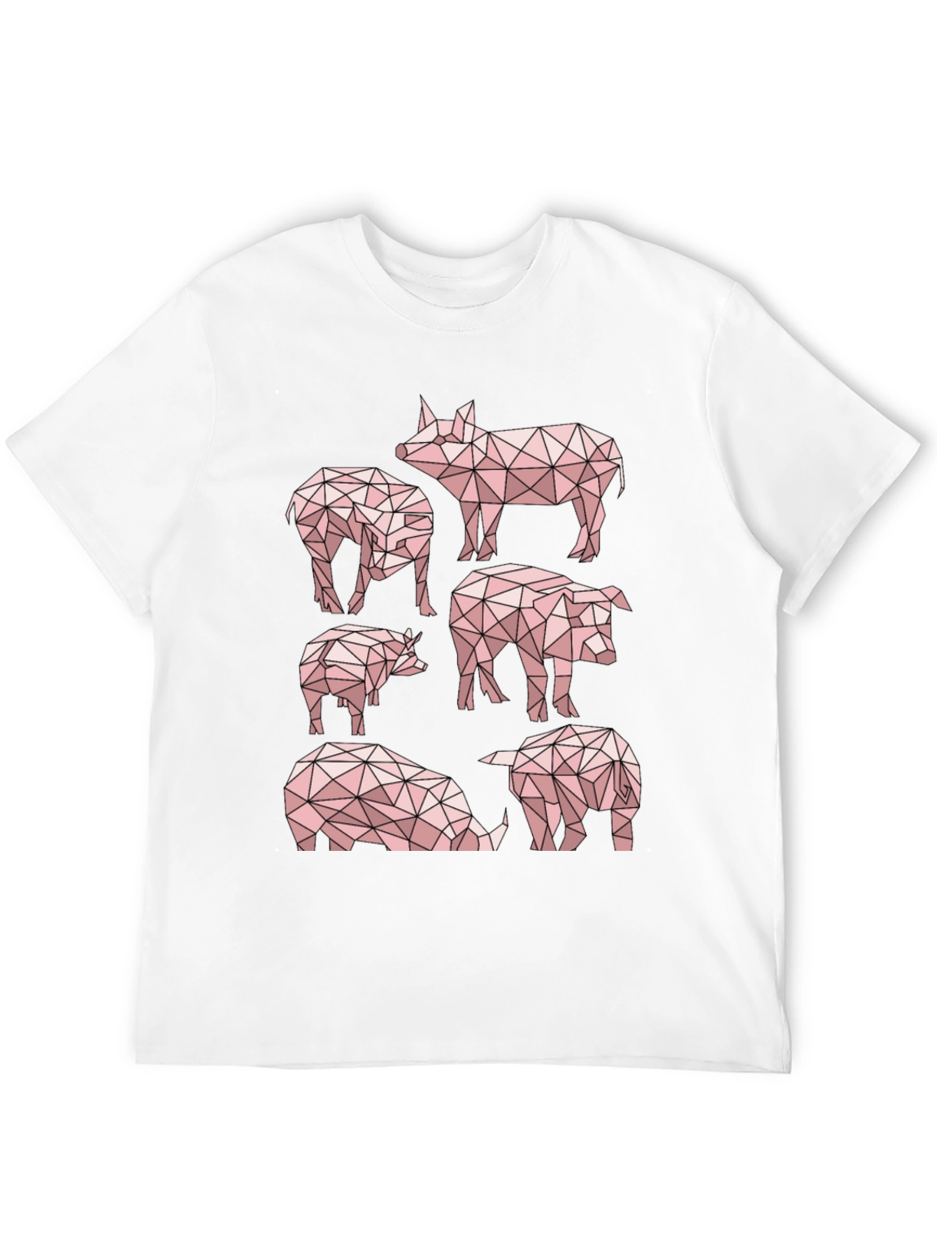 Black Geometric Pig T-Shirt - Unique Design view 12