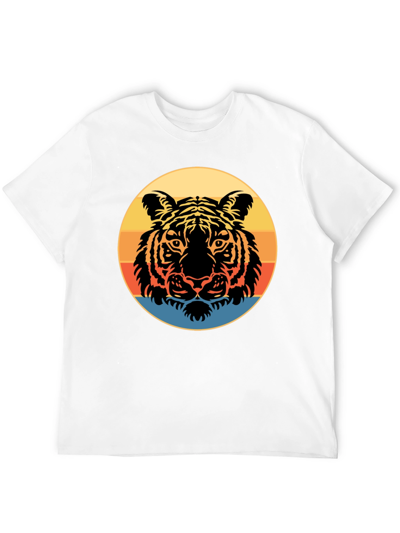 Black Retro Tiger Graphic Tee - Stylish Men's Black T-Shirt view 12