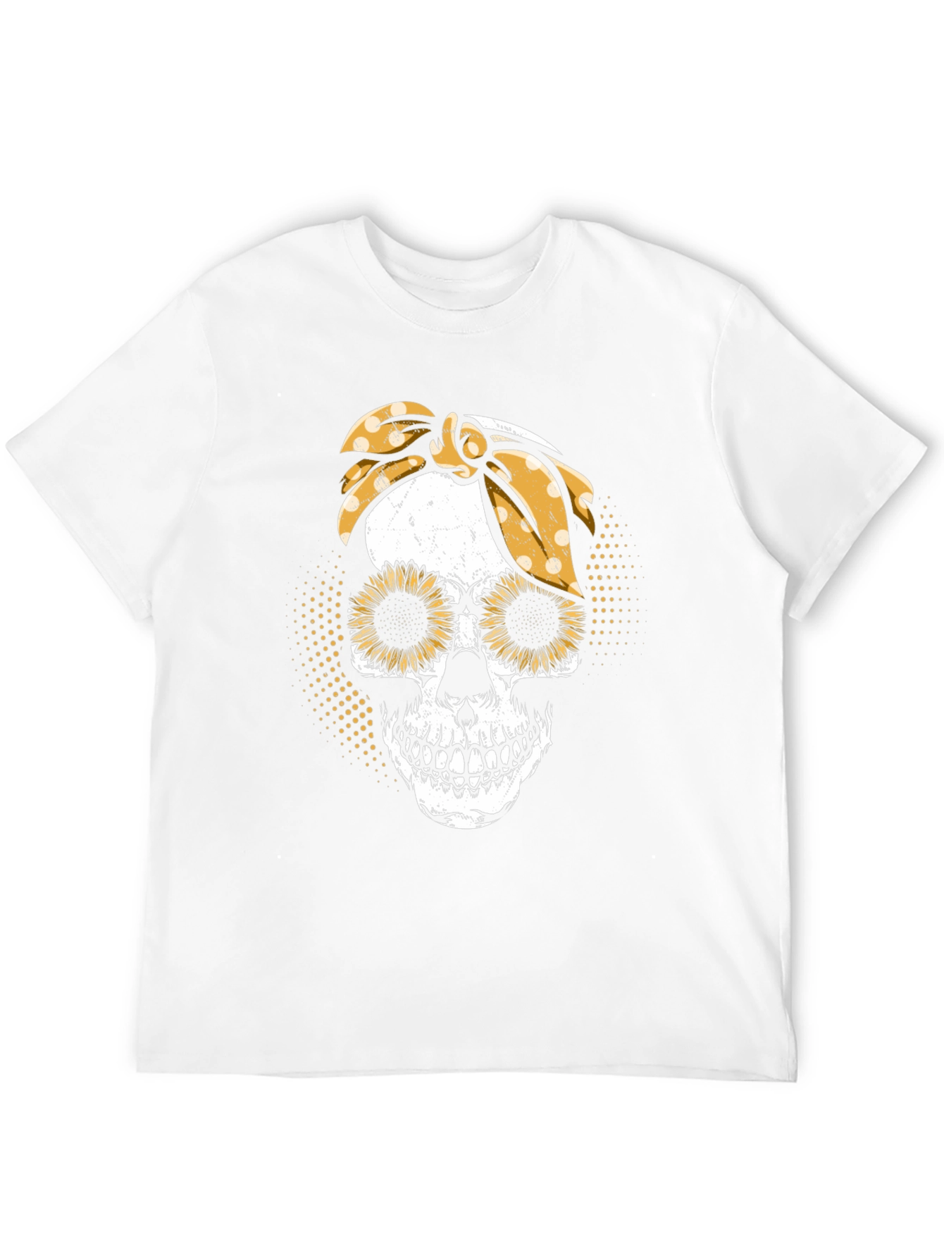 Black Sunflower Skull Graphic T-Shirt view 12