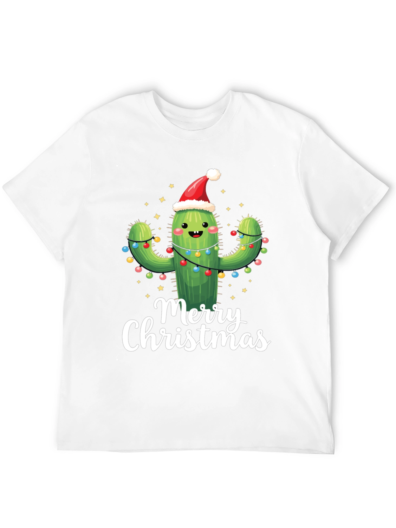 Black Merry Christmas Cactus T-Shirt view 12