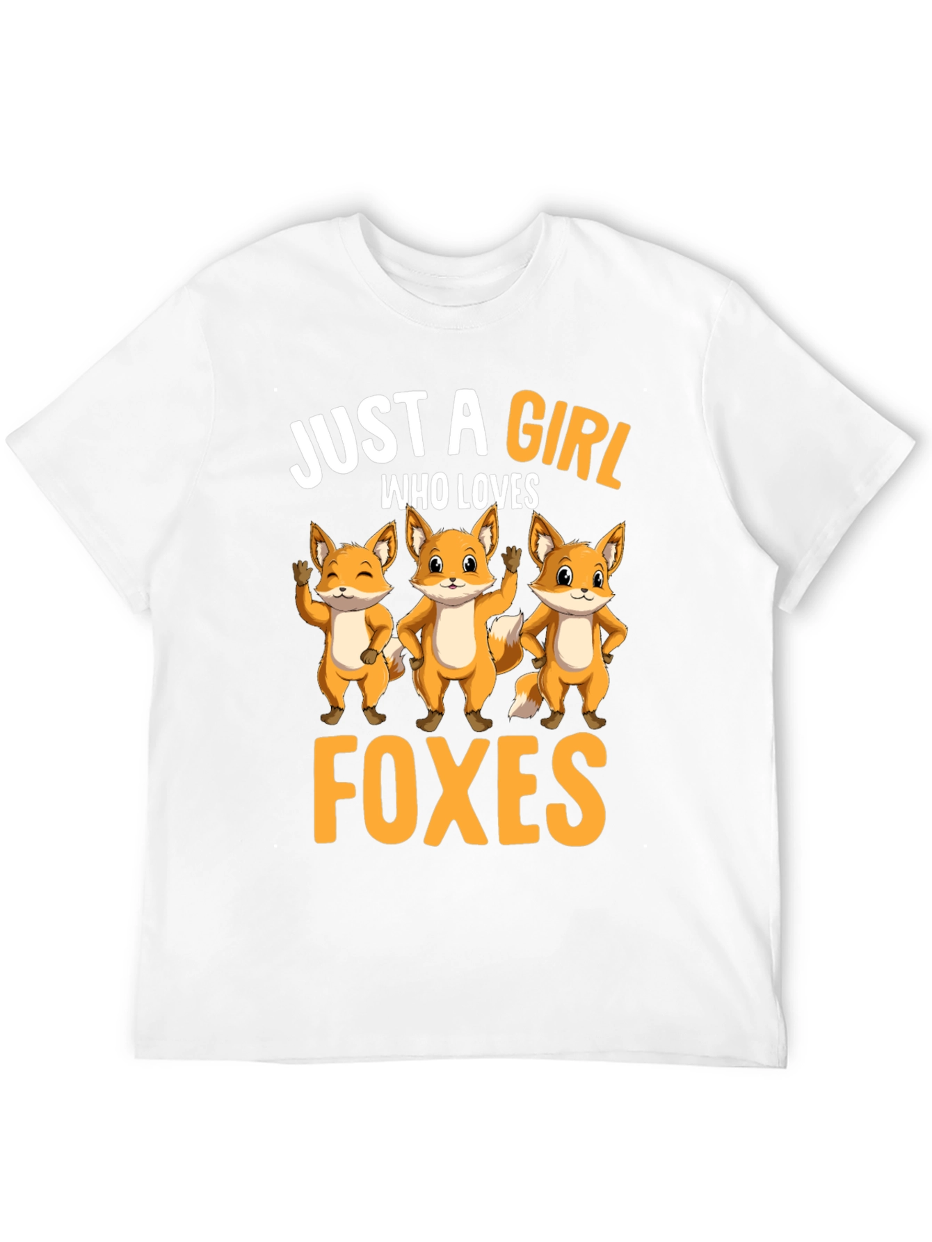 Black Just A Girl Who Loves Foxes T-Shirt view 12