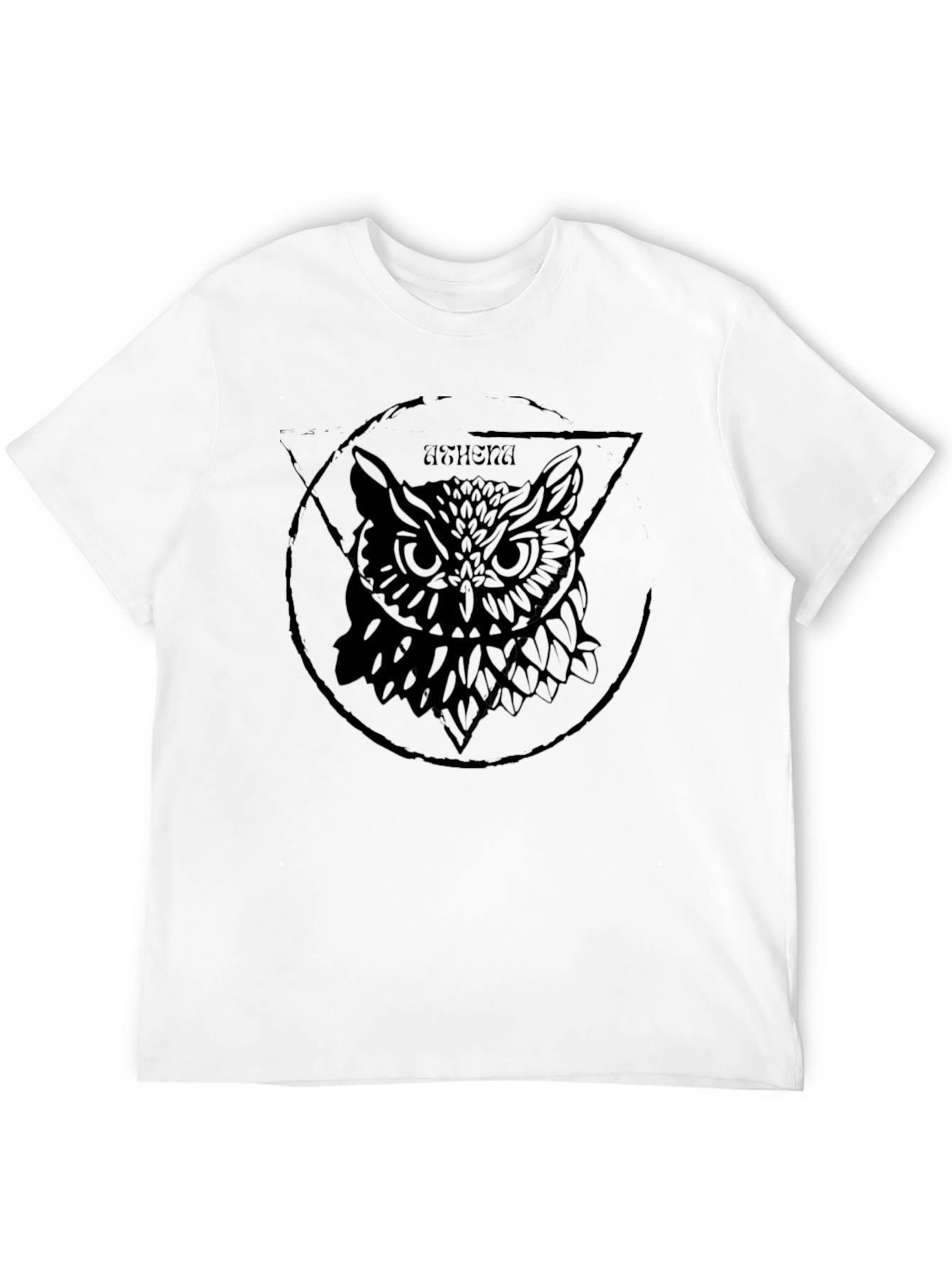 Black Owl Graphic Print Men's Black T-Shirt view 12
