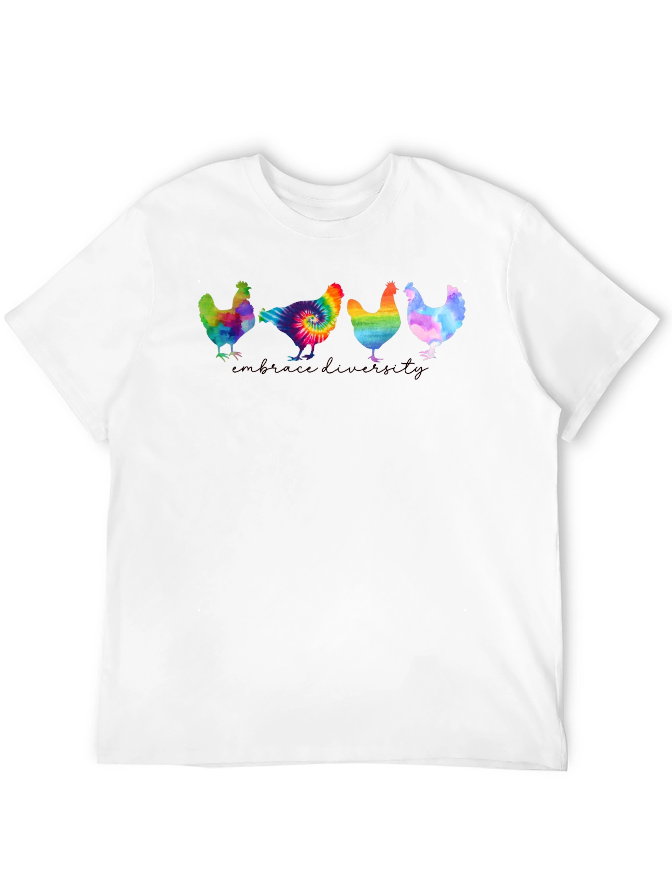 Black Embrace Diversity Chickens Graphic Tee view 12