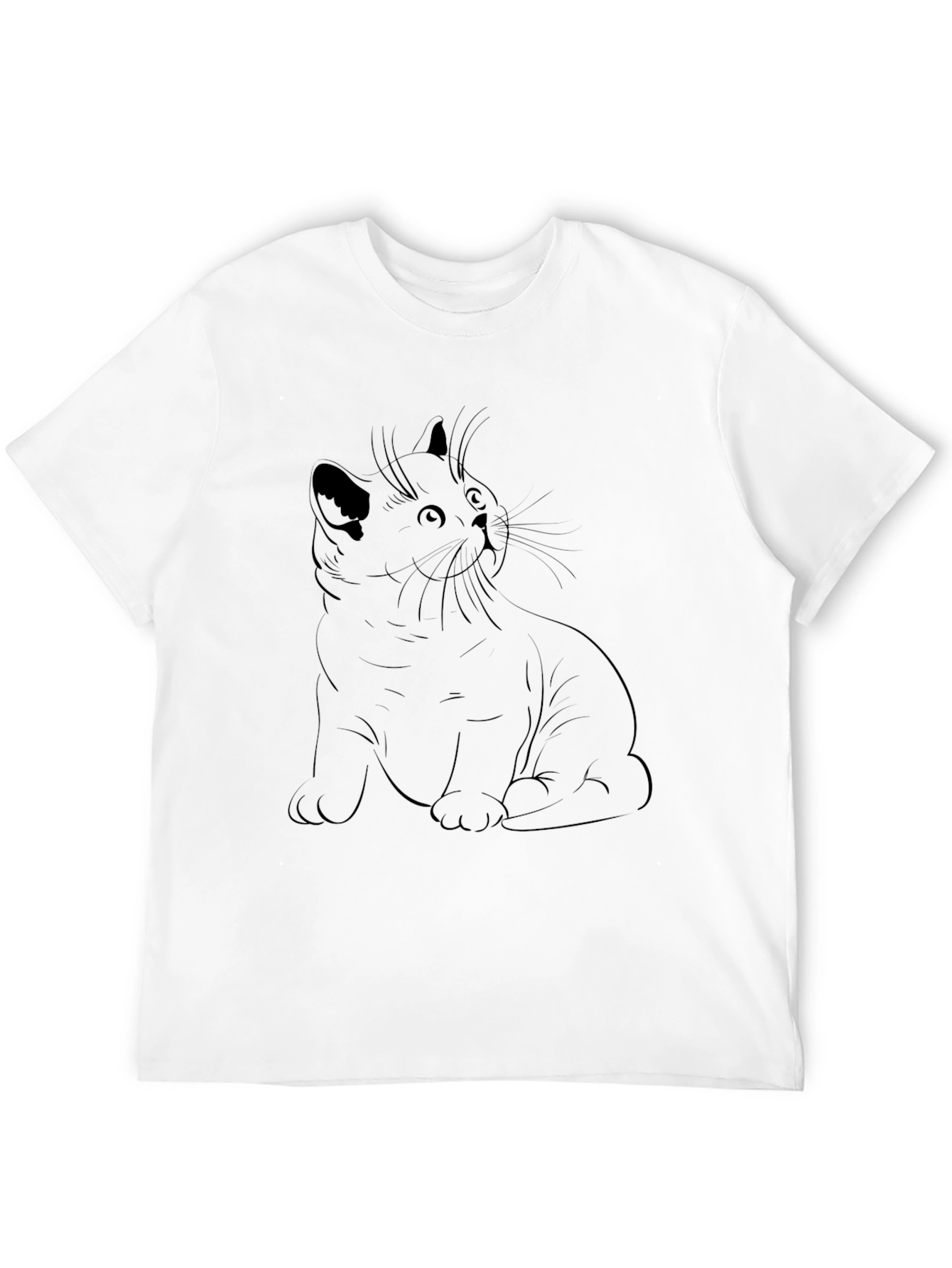 Black Black Cat Outline Graphic Tee | Modern Unisex Fit view 12