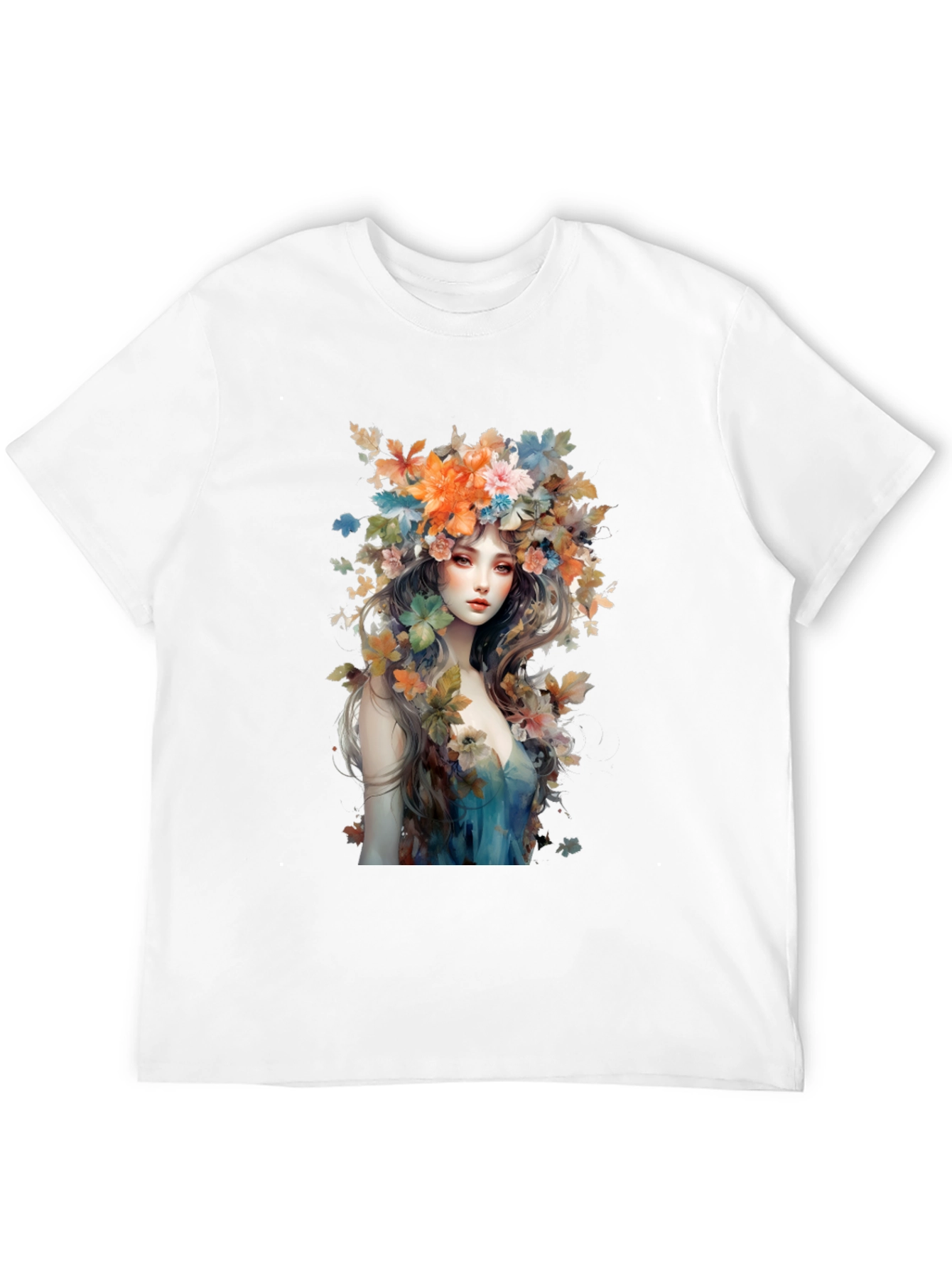 Black Floral Goddess Graphic Tee - Black Cotton view 12