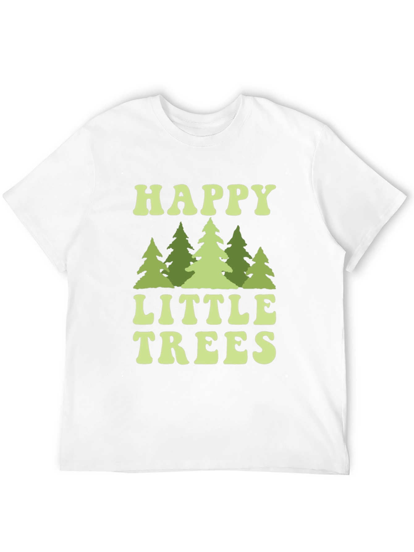 Black Happy Little Trees Graphic T-Shirt view 12
