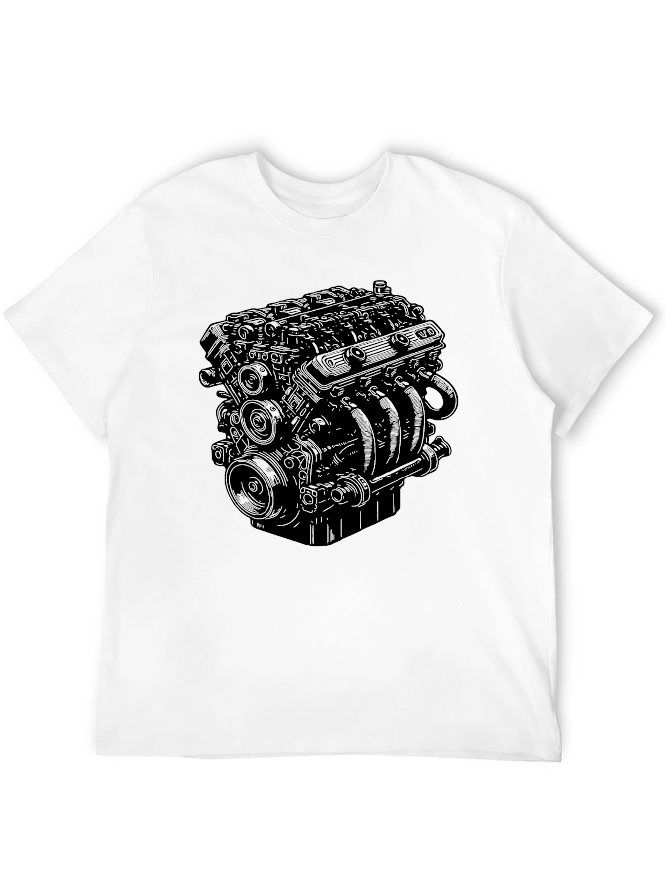 Black Engine Graphic Black T-Shirt view 12