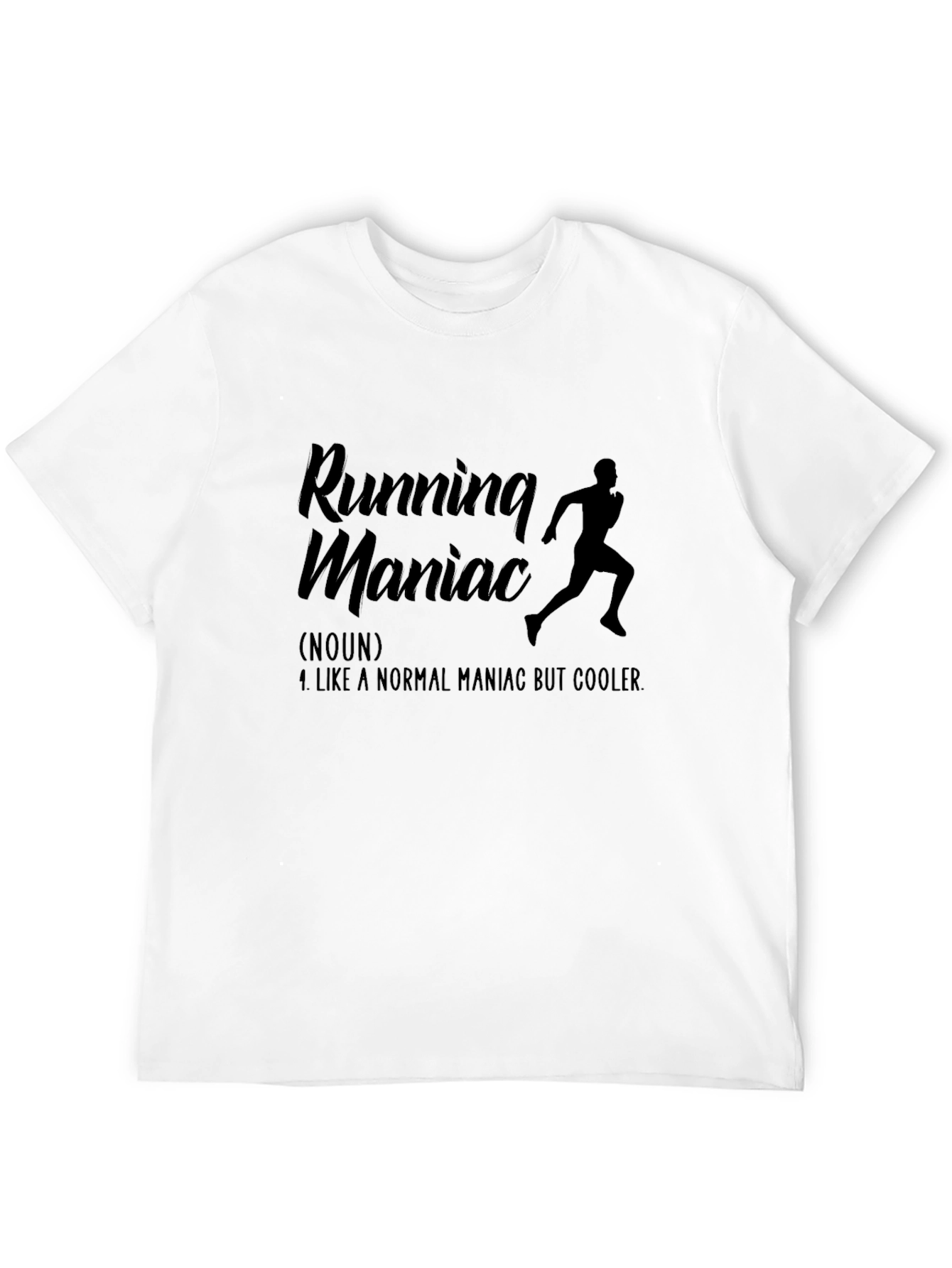 Black Running Maniac Black T-Shirt - Cool Runner's Tee view 12