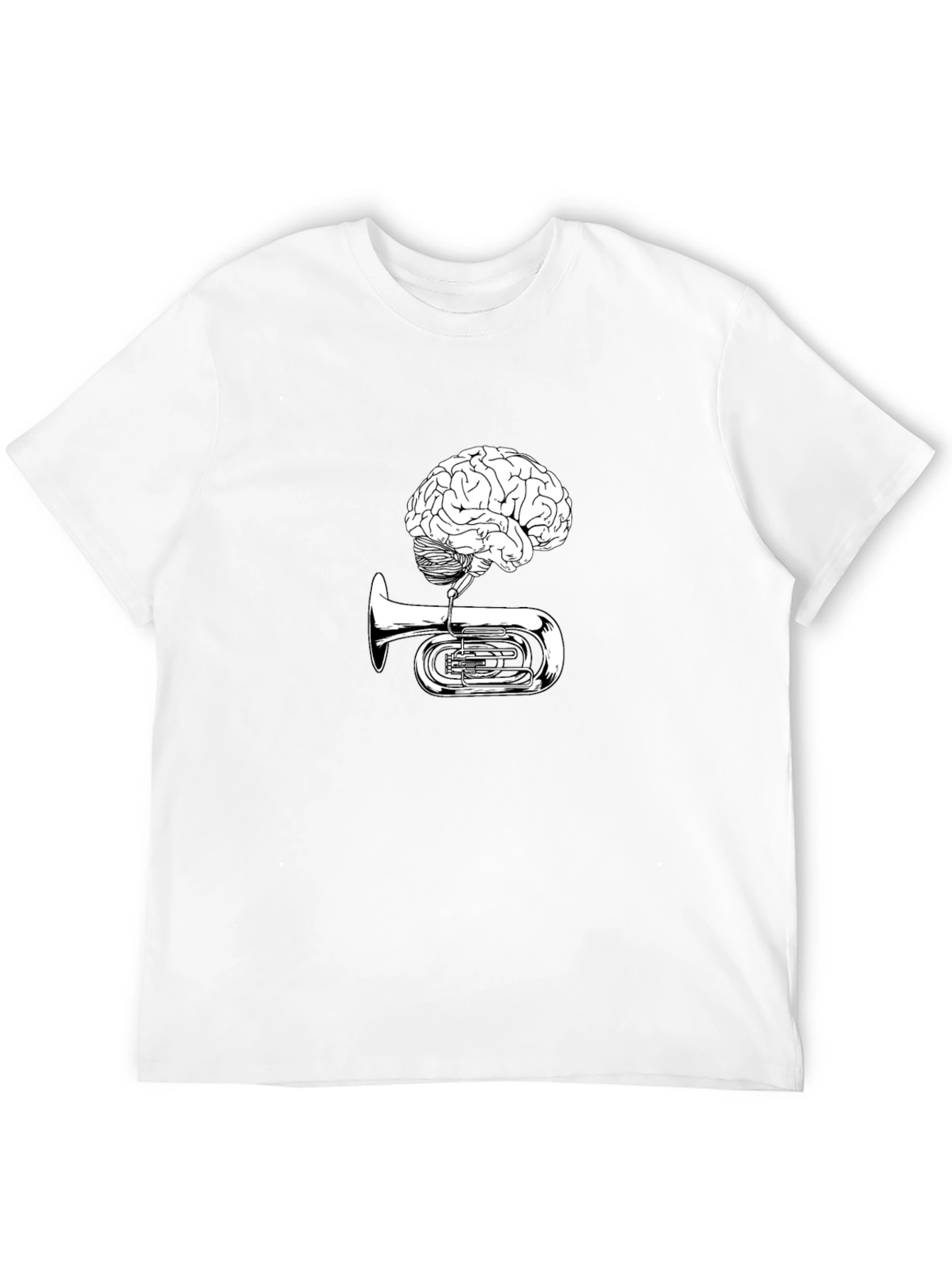 Black Brain Tuba Graphic Tee - Musical Mind T-Shirt view 12