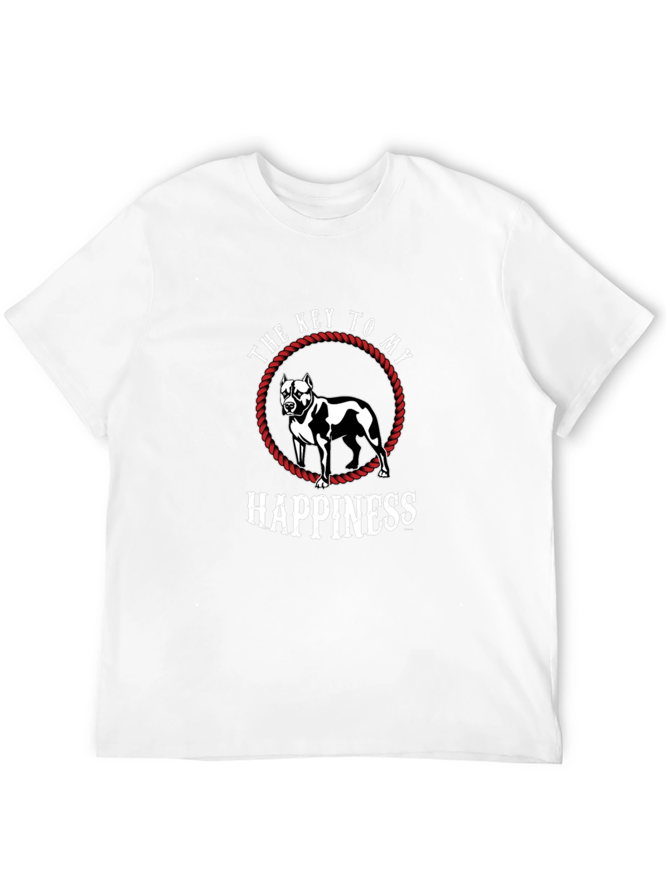 Black Pitbull Happiness Graphic Tee - Men's Black T-Shirt view 12