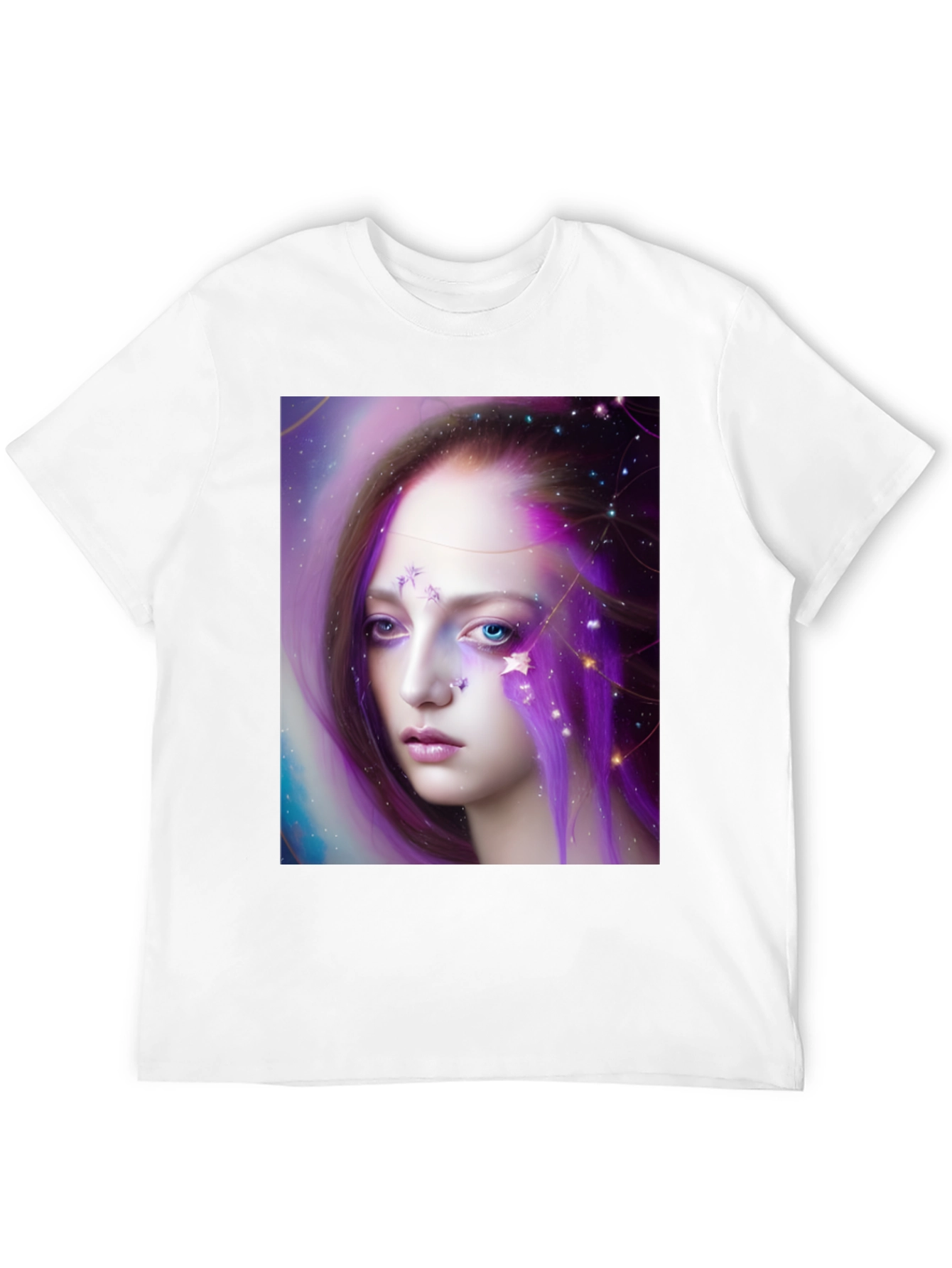 Black Celestial Woman Graphic Tee - Unique Art Shirt view 12