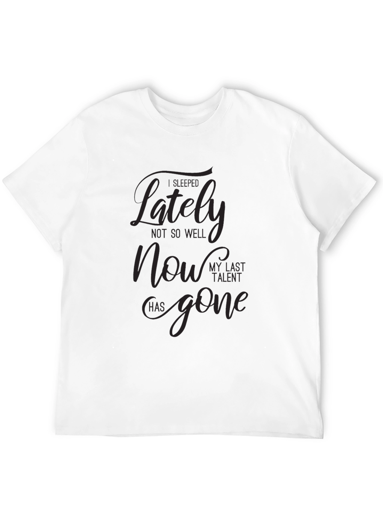 Black Men's 'I Fall Asleep Lately' Graphic T-Shirt - Black view 12