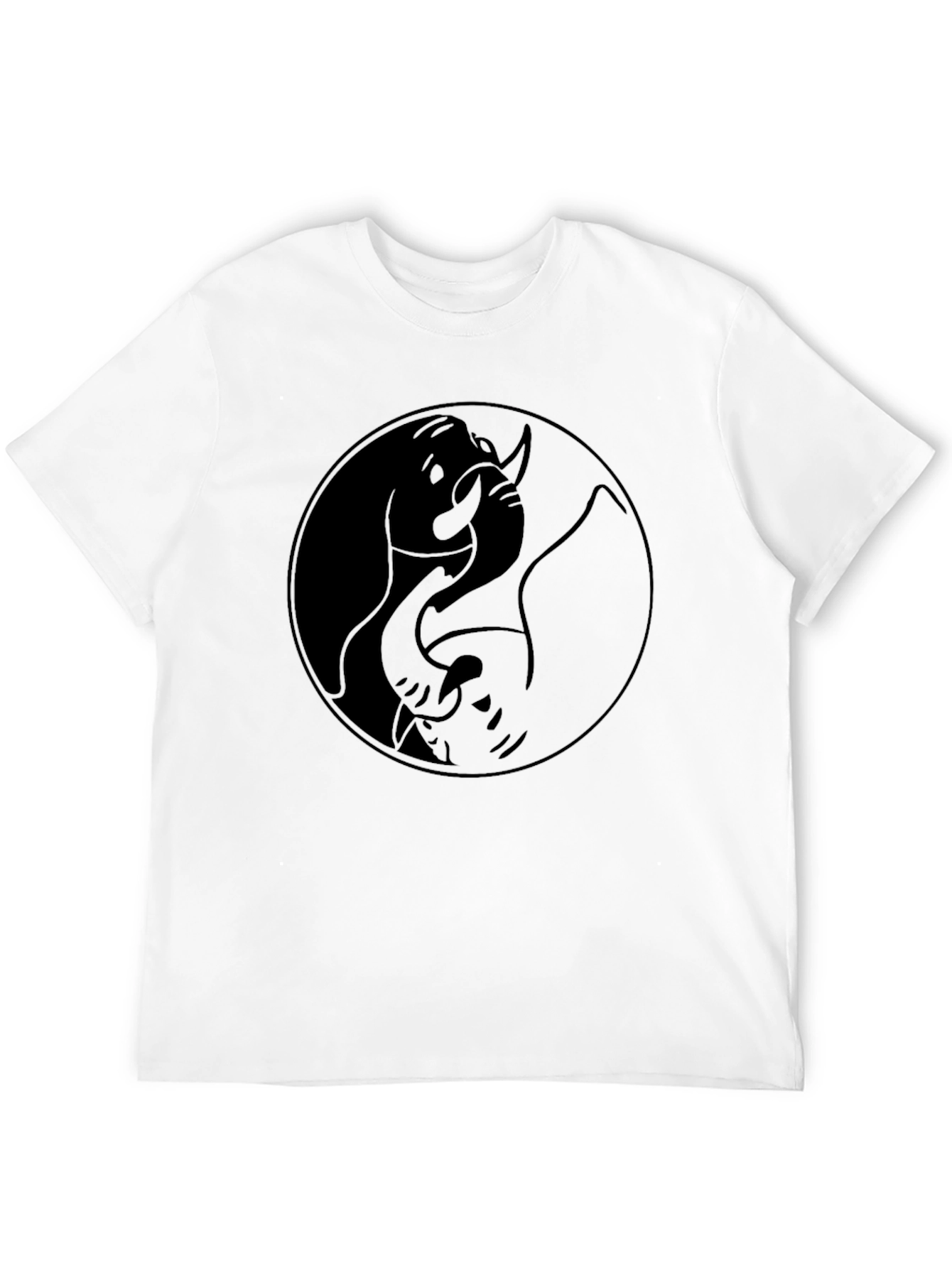 Black Yin Yang Elephant Graphic Tee - Stylish Black T-Shirt view 12
